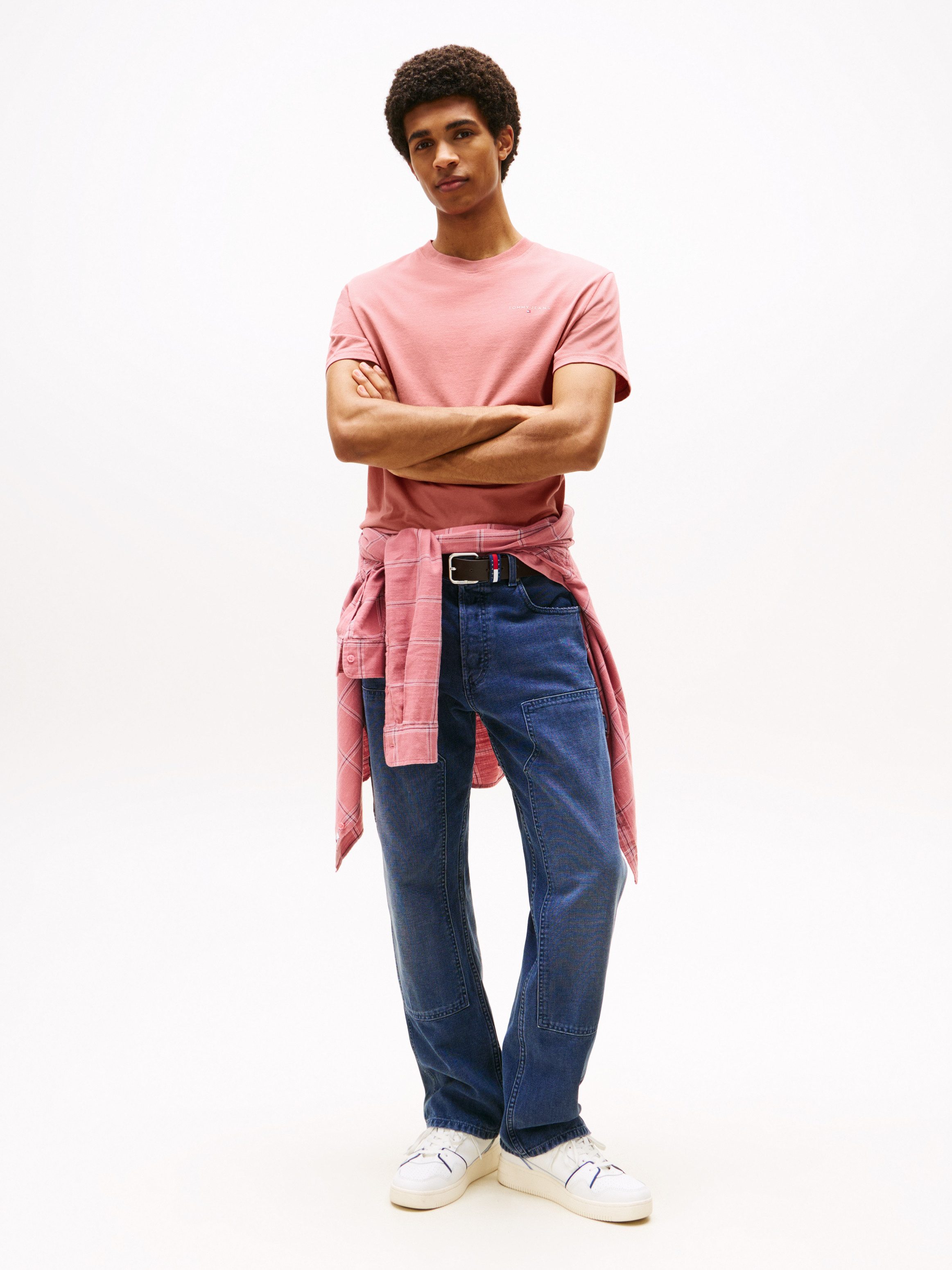 TOMMY JEANS T-shirt TJM SLIM LINEAR CHEST TEE EXT