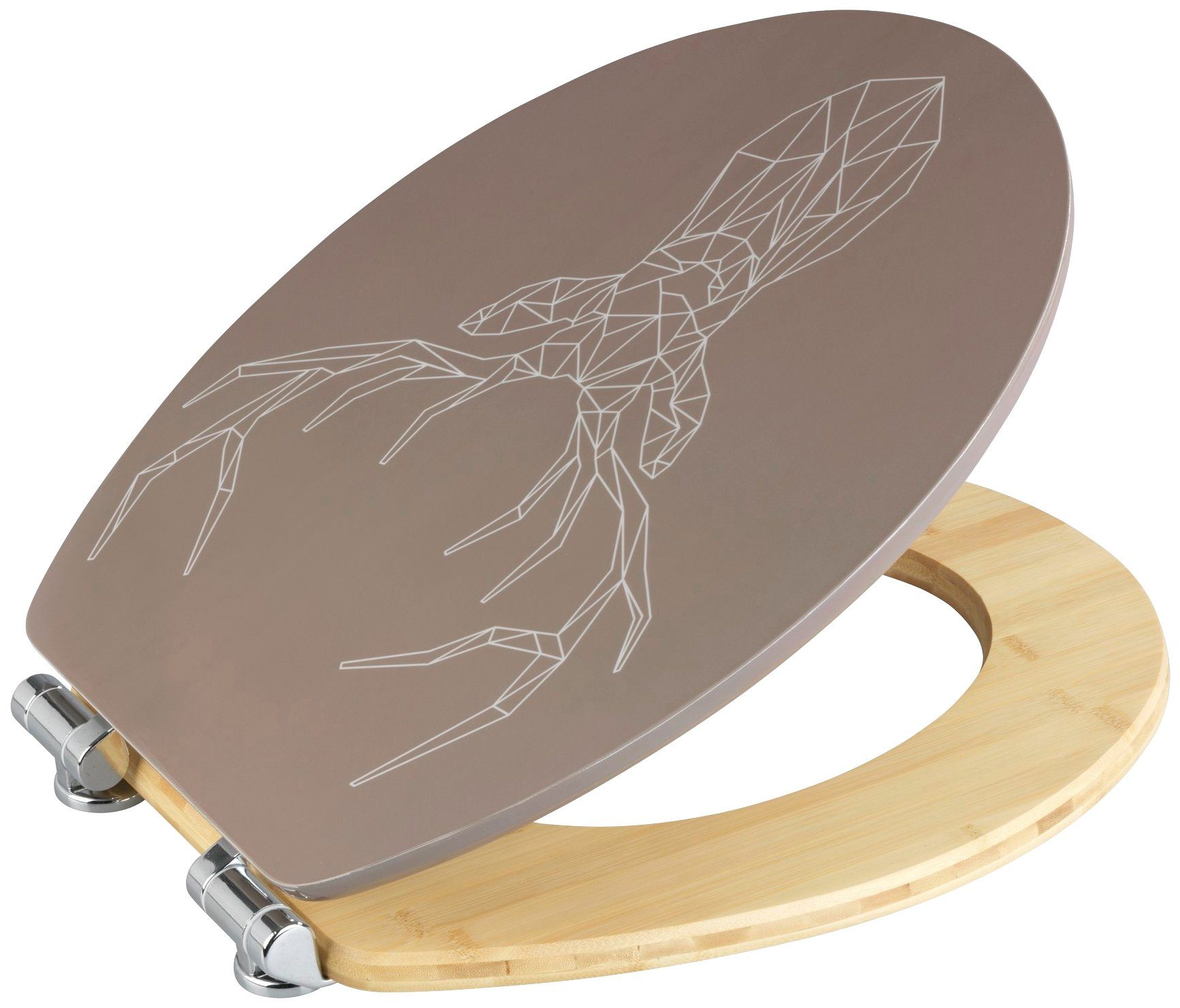 WENKO Toiletzitting STAG MDF/bamboe, met soft-closemechanisme (1 stuk)