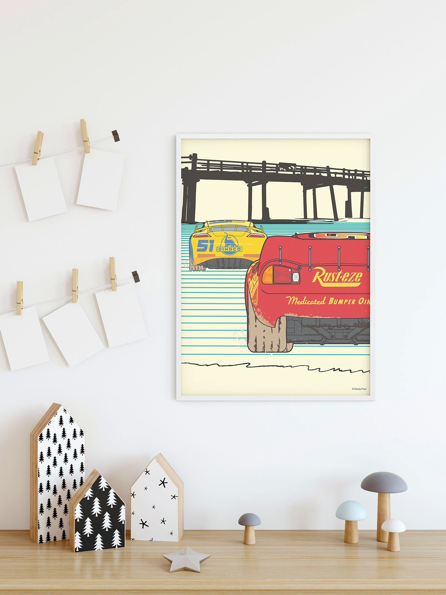 Komar Wanddecoratie Cars Strengthen Together Wanddecoratie voor de kinderkamer - zonder lijst (1 stuk)