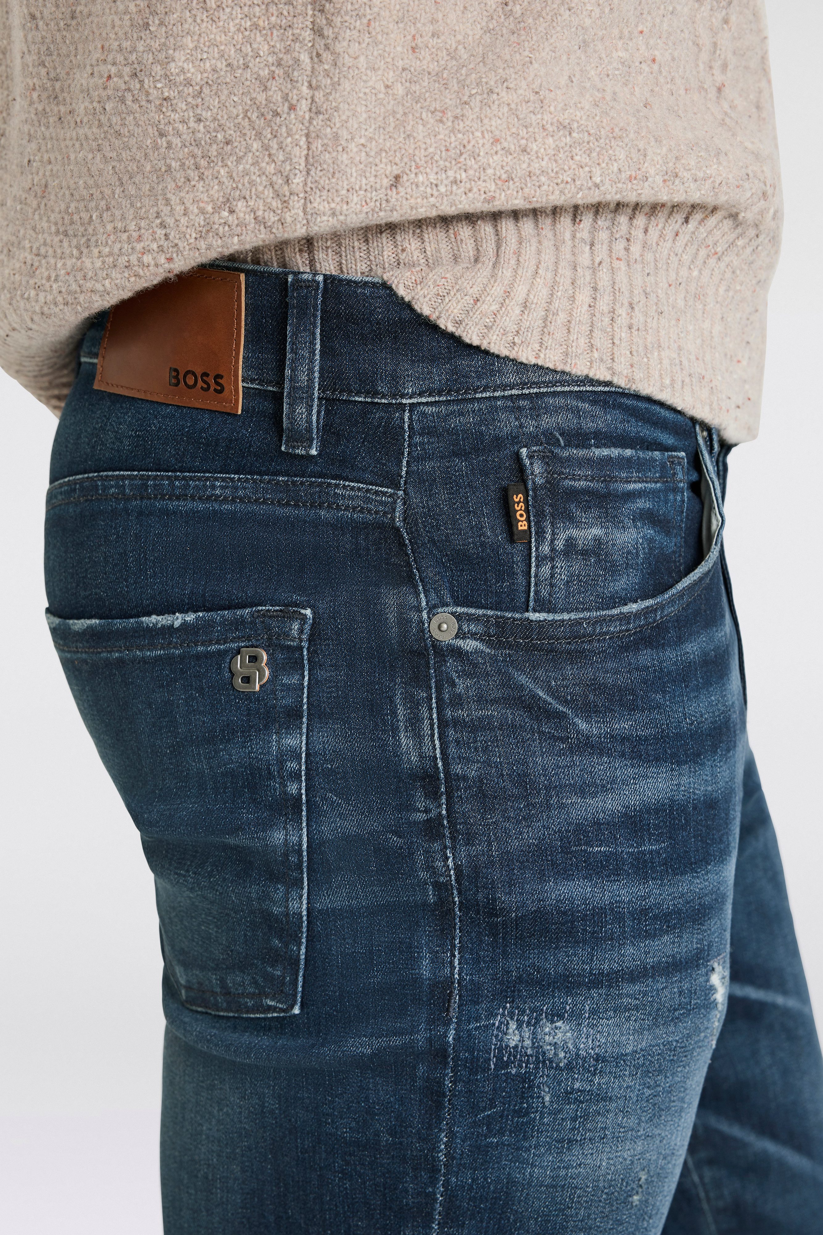 Boss Orange Tapered jeans Onyx in 5-pocketsstijl