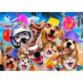 consalnet papierbehang selfies honden in verschillende maten blauw