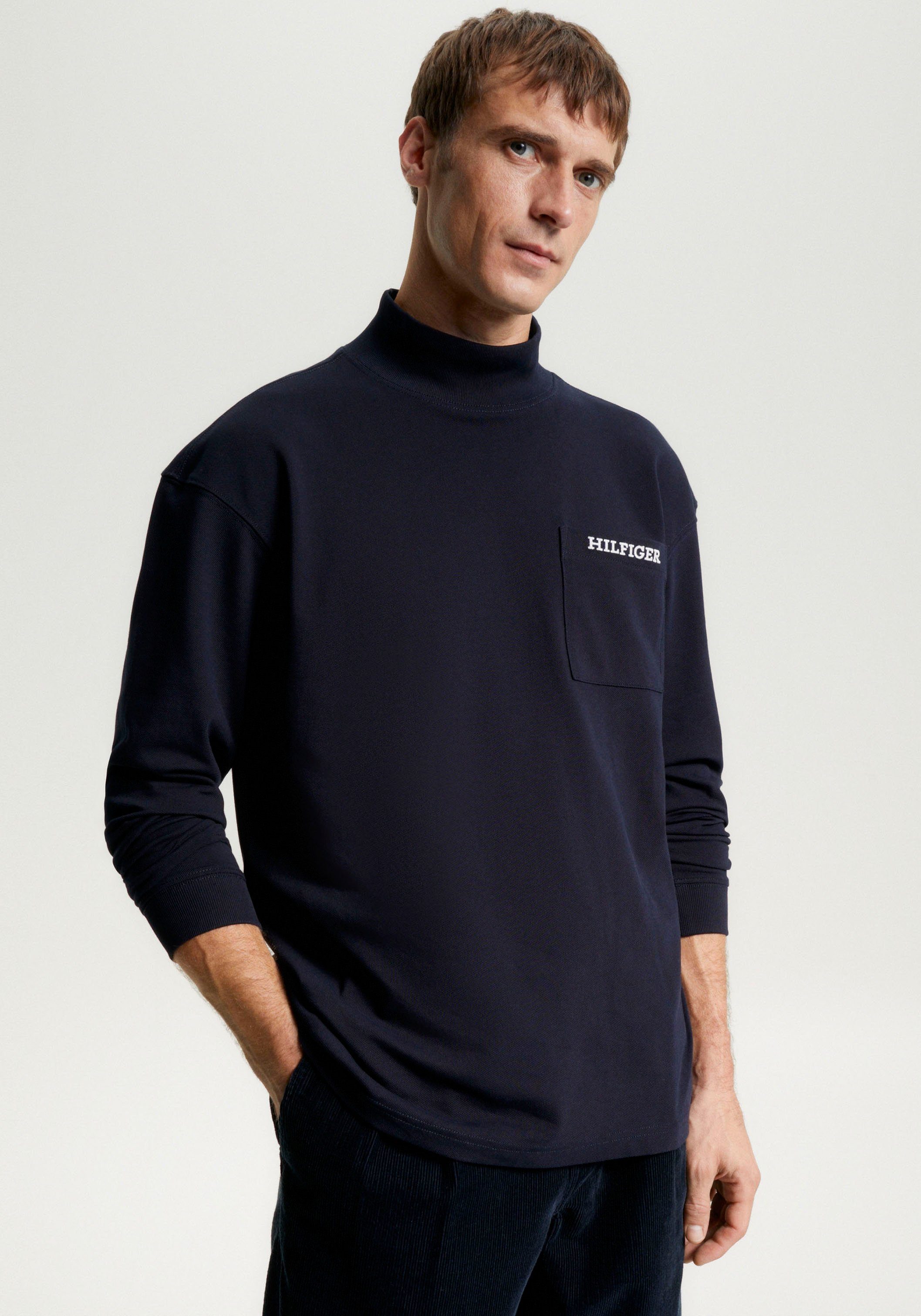 Tommy Hilfiger Shirt met lange mouwen MONOTYPE PIQUE POCKET LS TEE