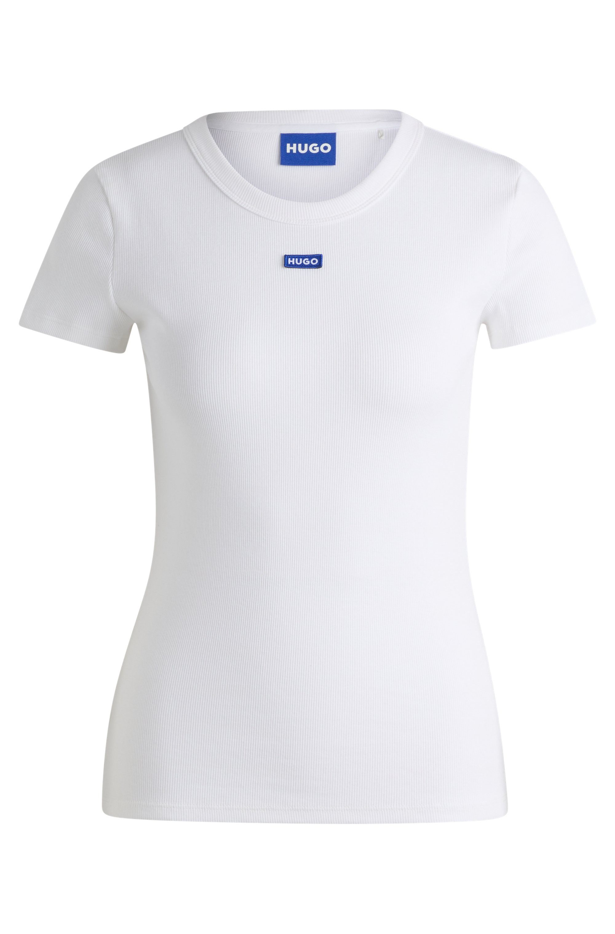 HUGO Blue T-shirt EASY TEE met hugo applicatie