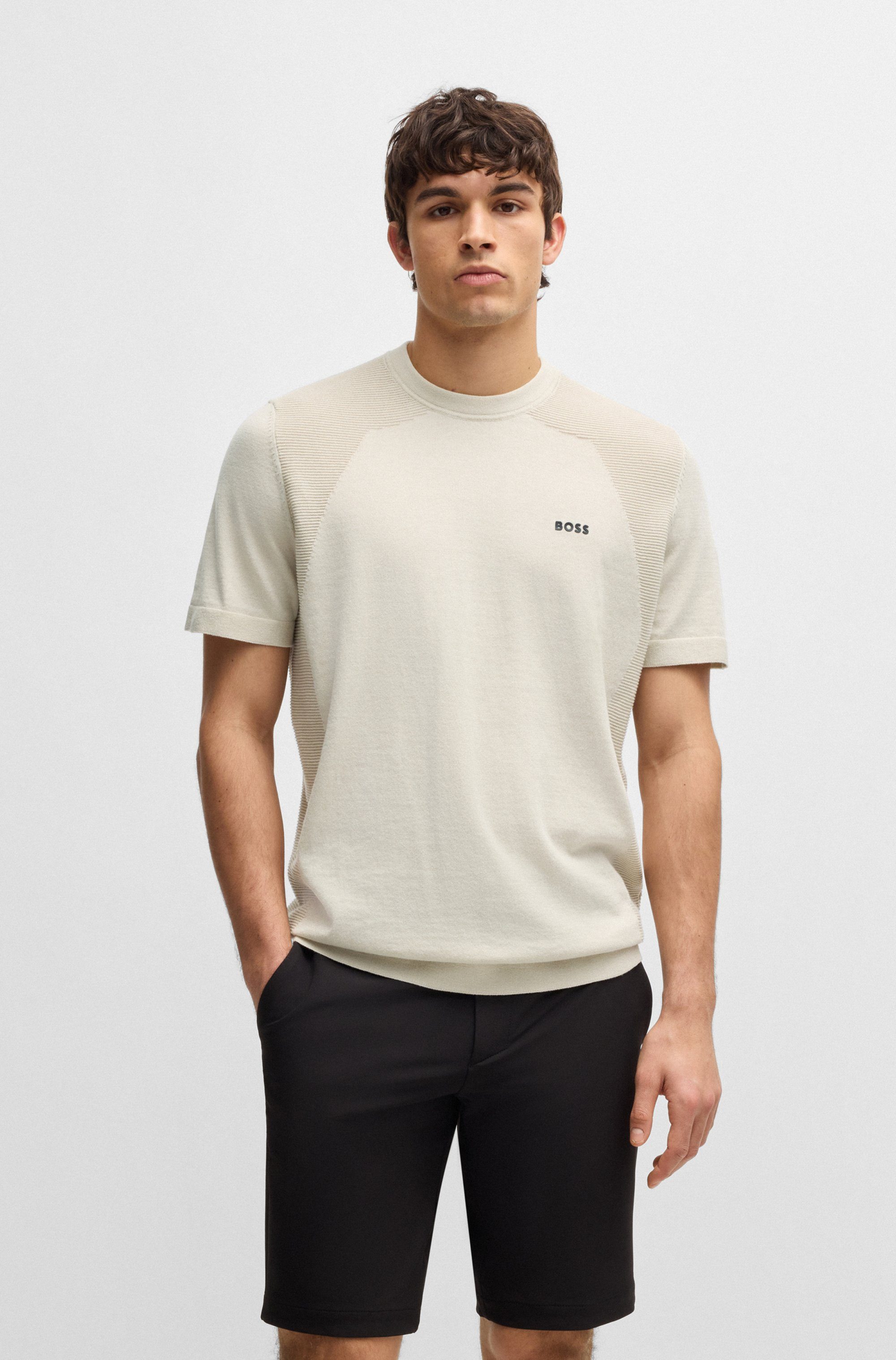 BOSS GREEN Trui met ronde hals Momentum_Lite_T24 heren pullovers maat L bruin