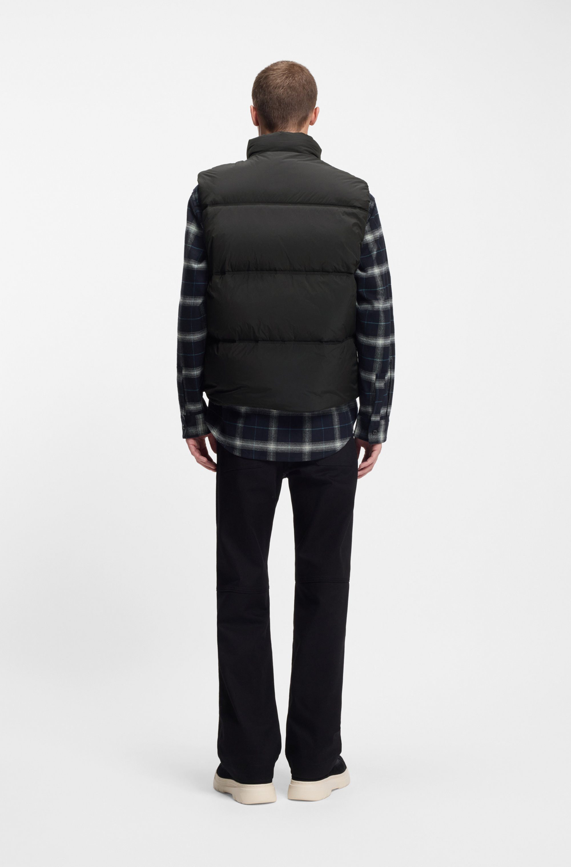 HUGO Blue Bodywarmer Bodolino Opstaande kraag, relaxed fit, gewatteerd