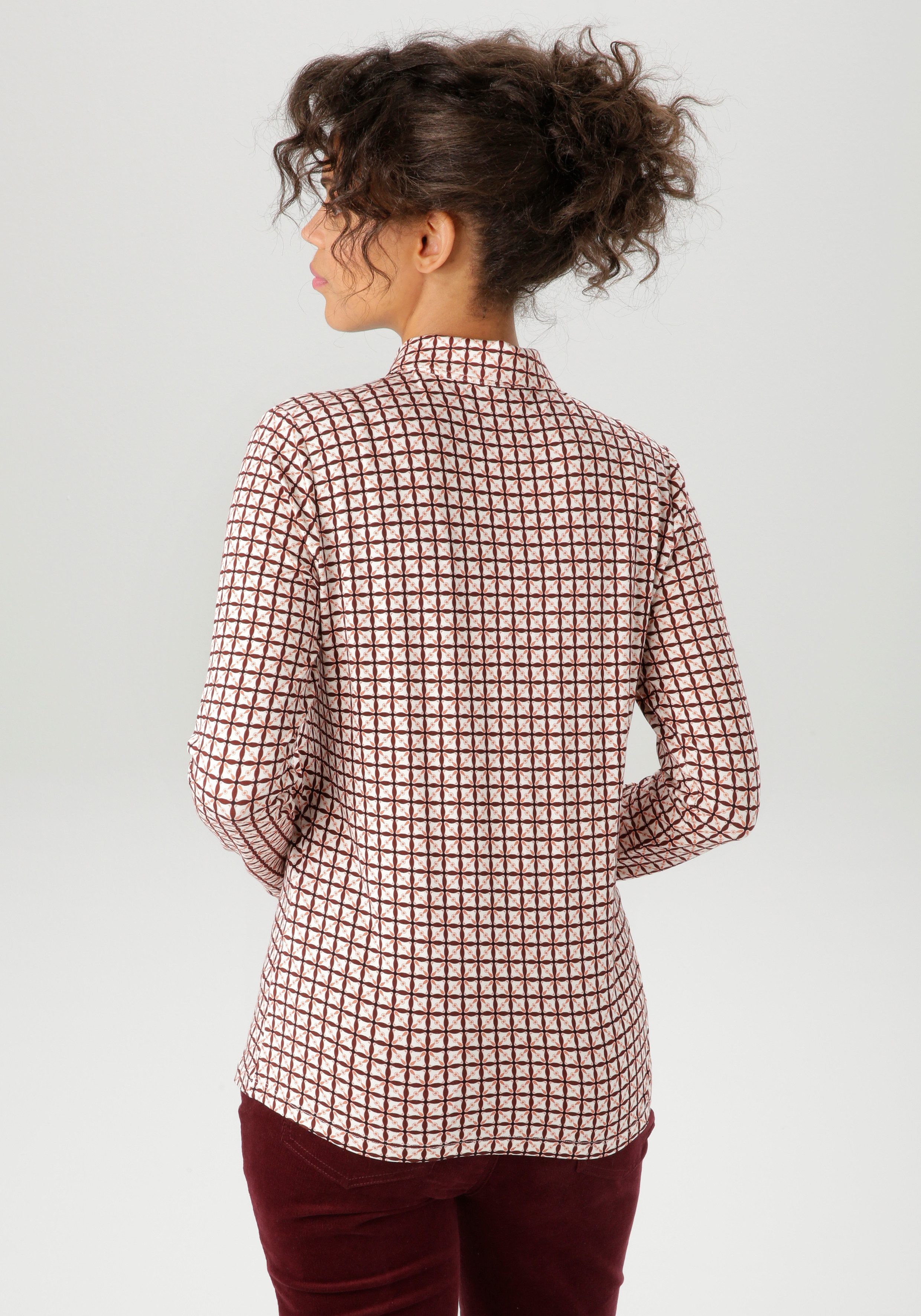 Aniston CASUAL Overhemdblouse met kleurharmonisch retro-patroon - nieuwe collectie