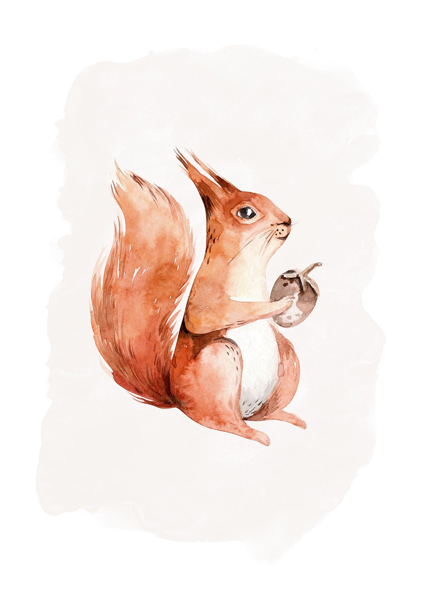 Komar Wanddecoratie Hungry Squirrel Wanddecoratie - zonder lijst (1 stuk) schilderijen multicolor