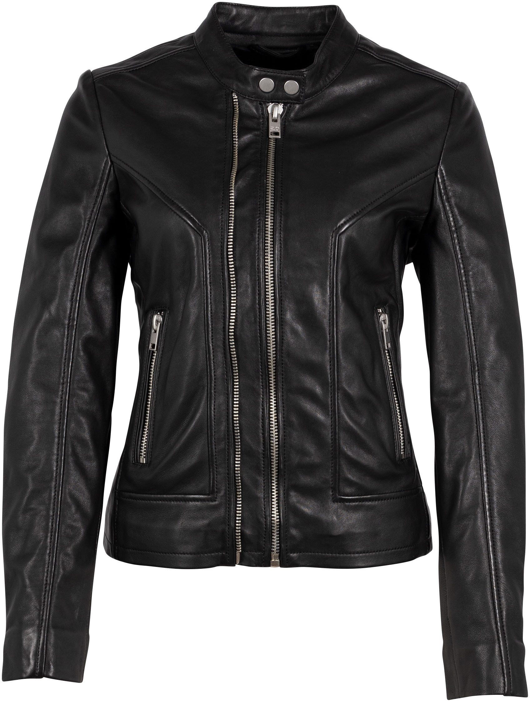 OTTO Mauritius Leren jack G2WWeda SF met rits, sierrits, opstaande kraag dames imitatieleren jassen maat XXXL zwart