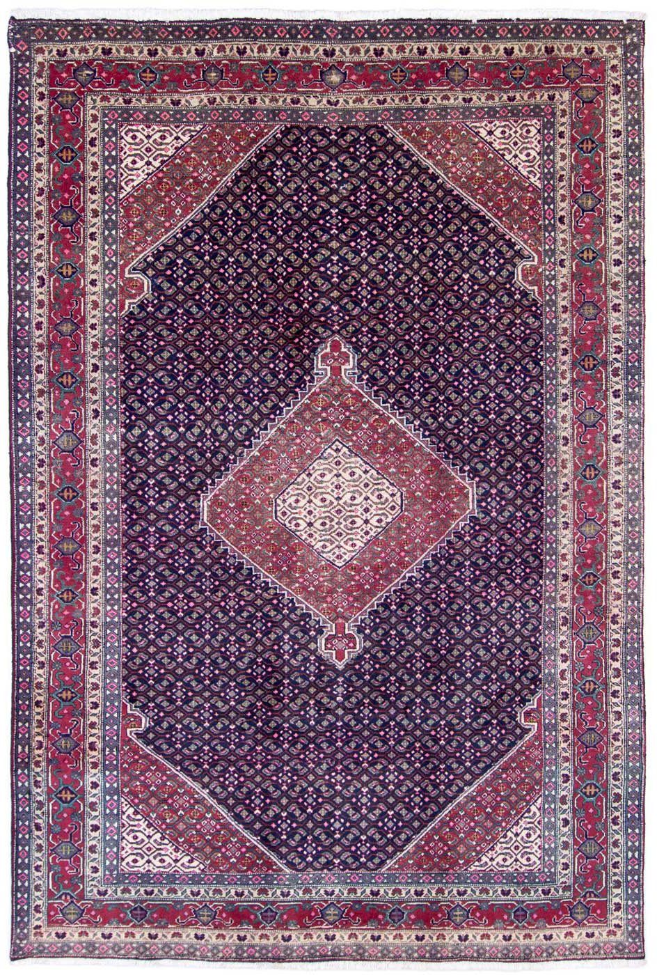 morgenland Wollen kleed Tabriz medaillon Blu scuro 303 x 200 cm Uniek exemplaar met certificaat