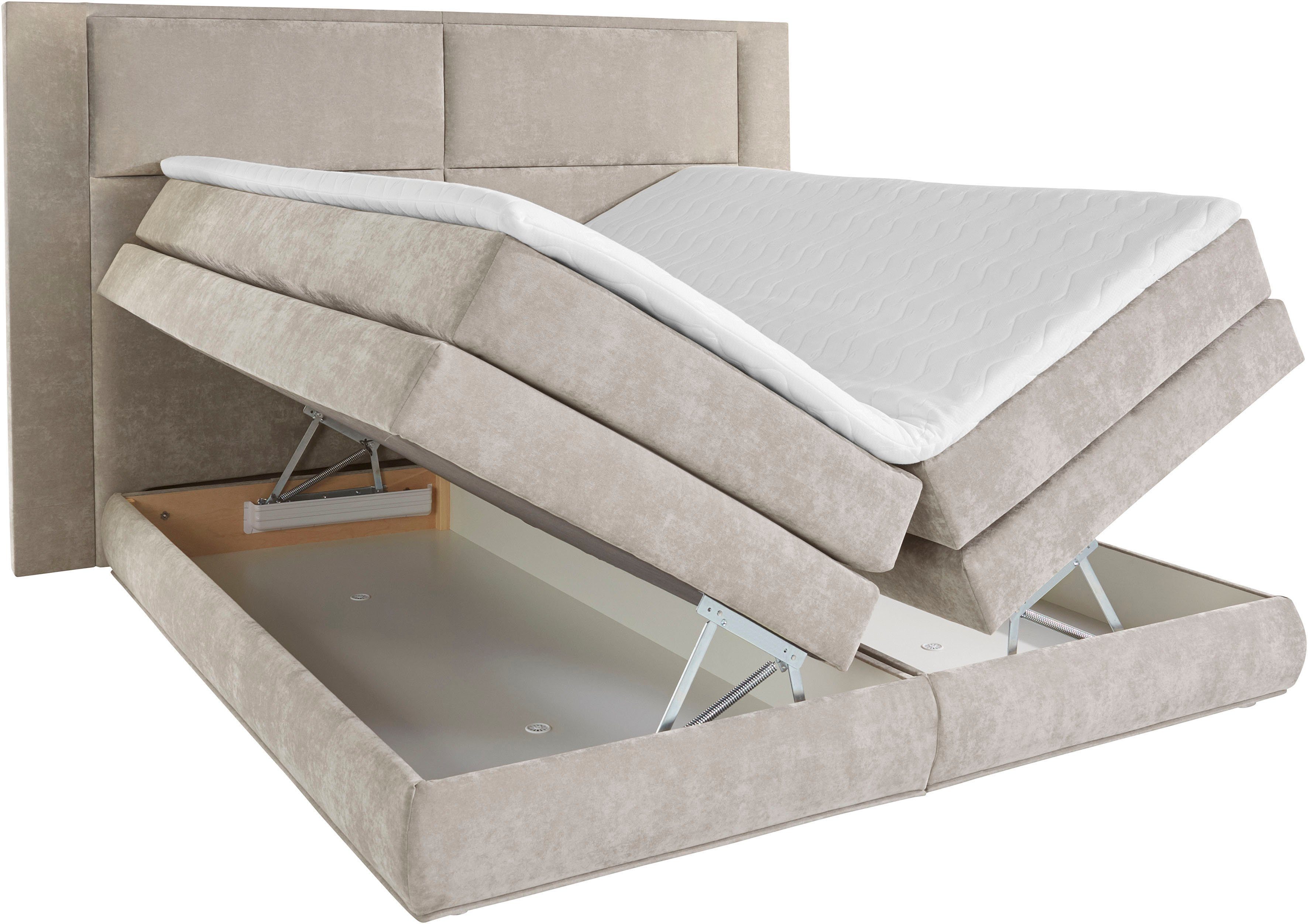 COLLECTION AB Boxspring Copenhagen inclusief bedkist, topmatras, naar keuze met ledverlichting