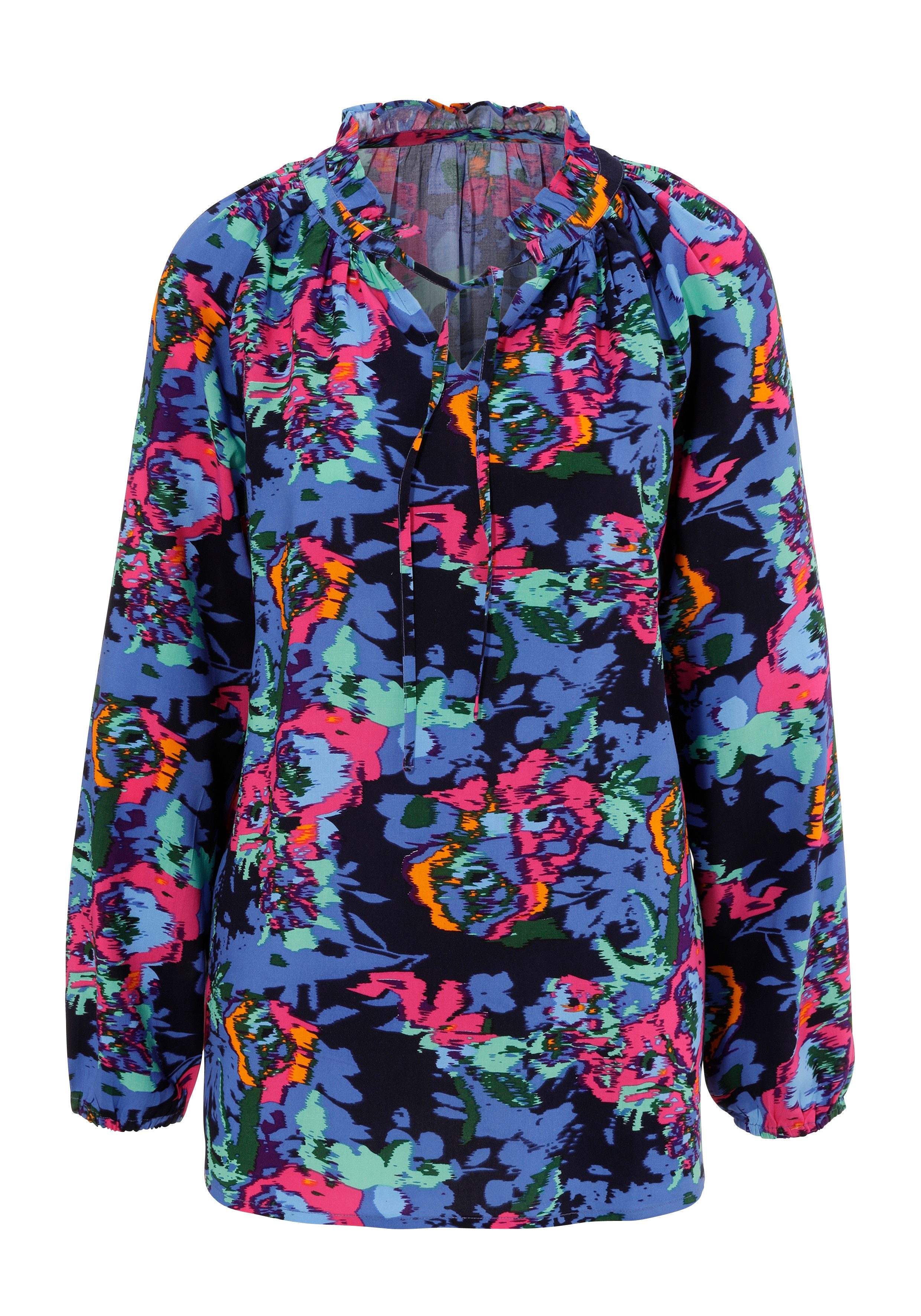 Aniston CASUAL Blouse zonder sluiting met kleurrijke grafische bloemenprint