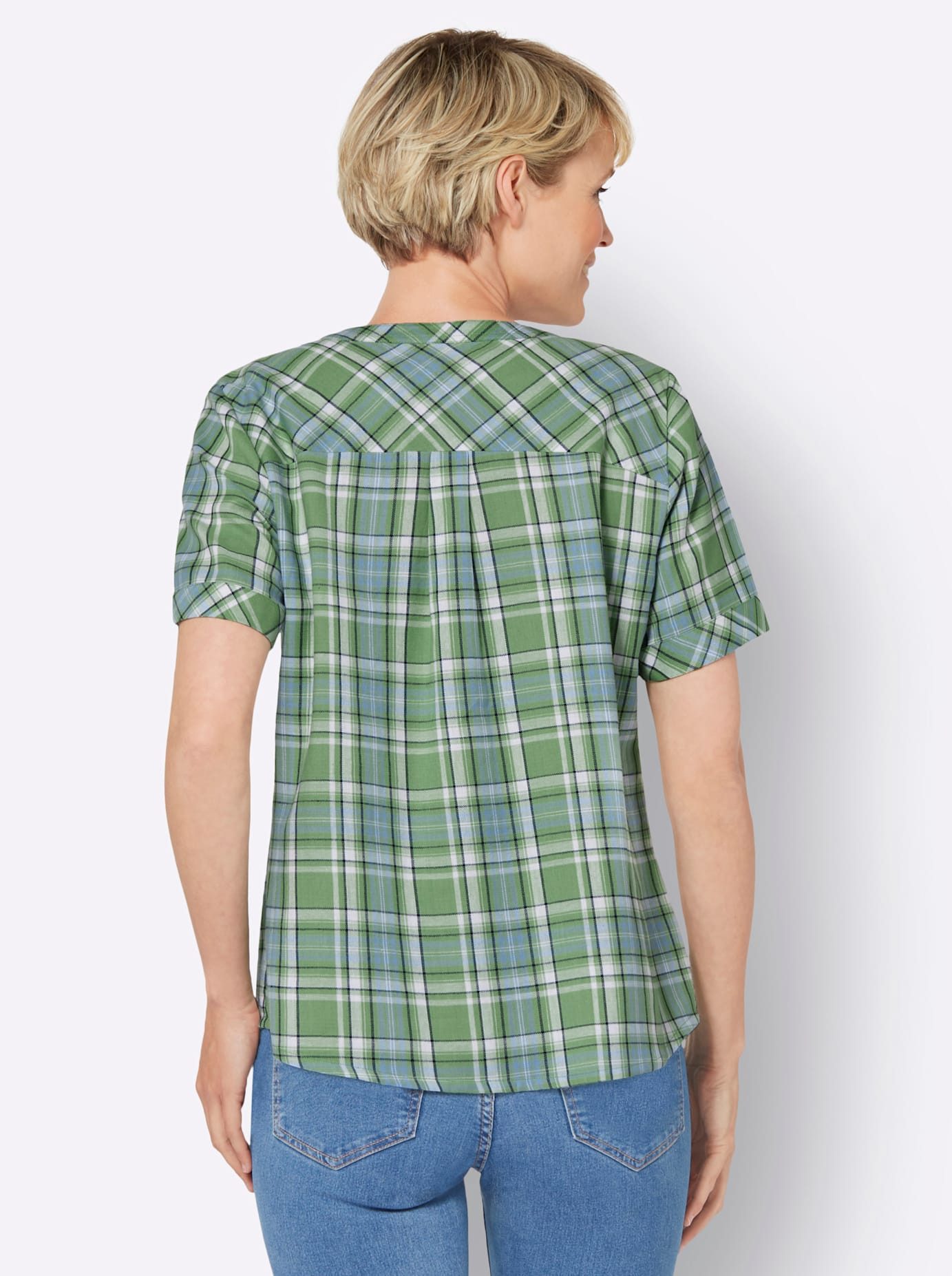 Classic Basics Geruite blouse