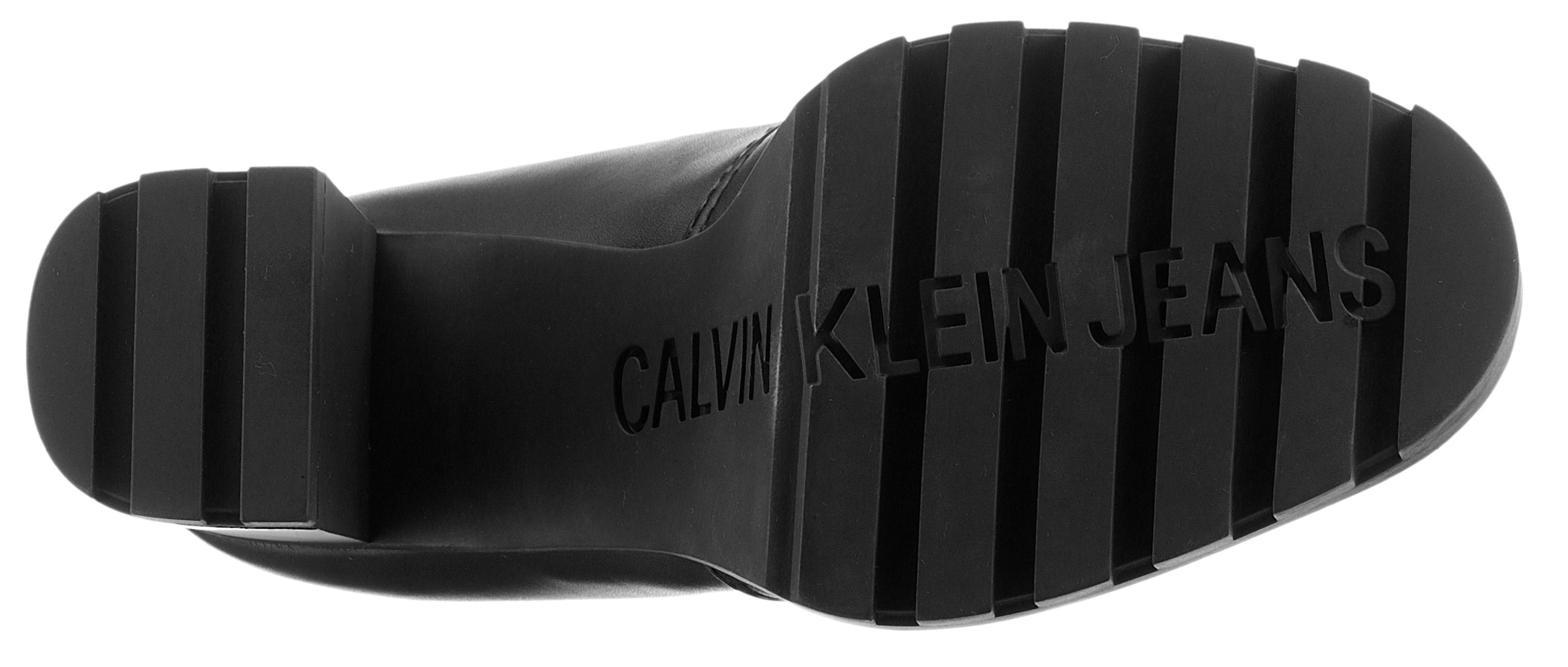 Calvin Klein Highheel-laarsjes HEEL PLATFORM ZIP BOOT MG NAPPA ankleboots, enkellaars, blokhak, met hielrits