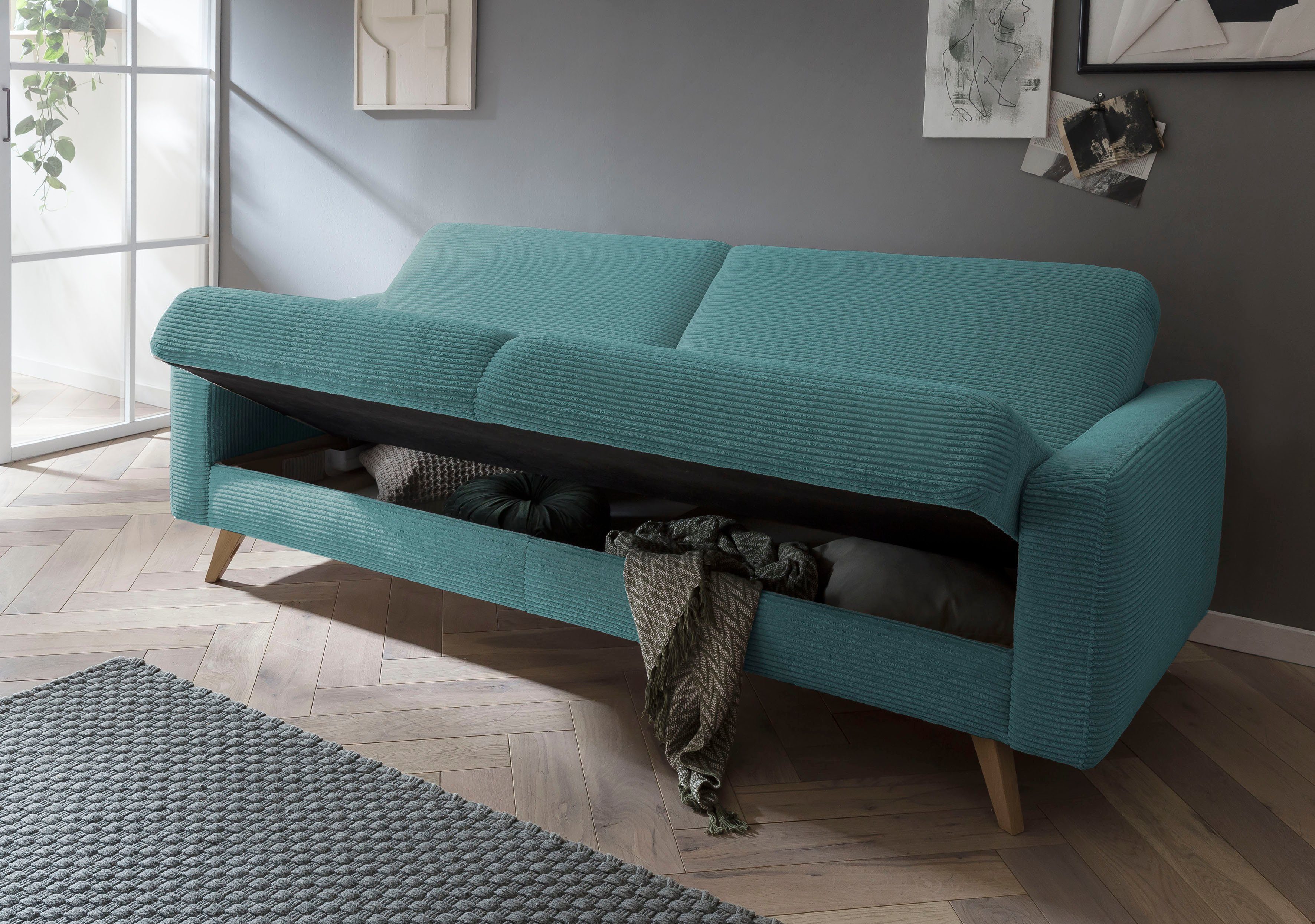 exxpo - sofa fashion 3-zitsbank Samso, elegant en comfortabel, actuele cord bekleding, kantelbank