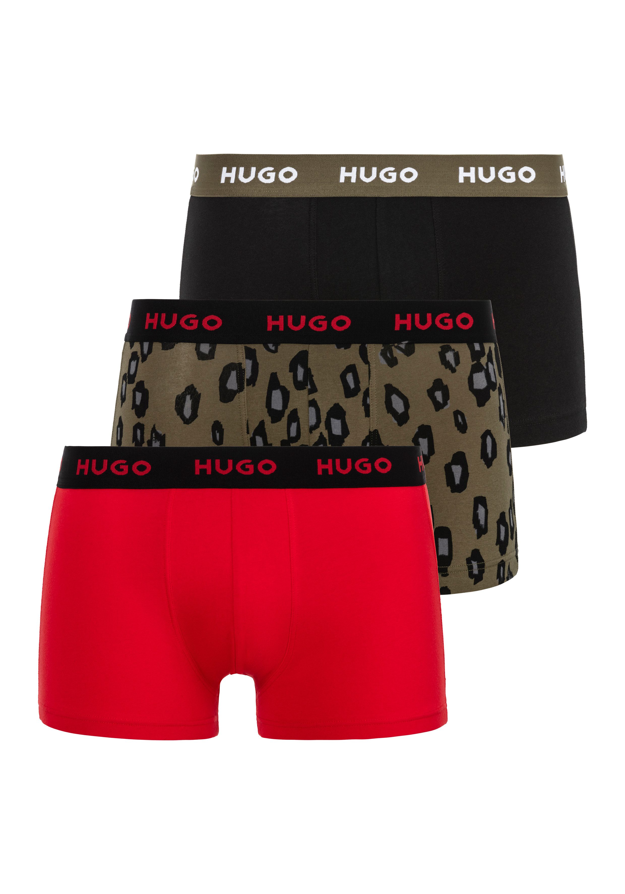 HUGO Boxershort met band met label in een set van 3 stuks