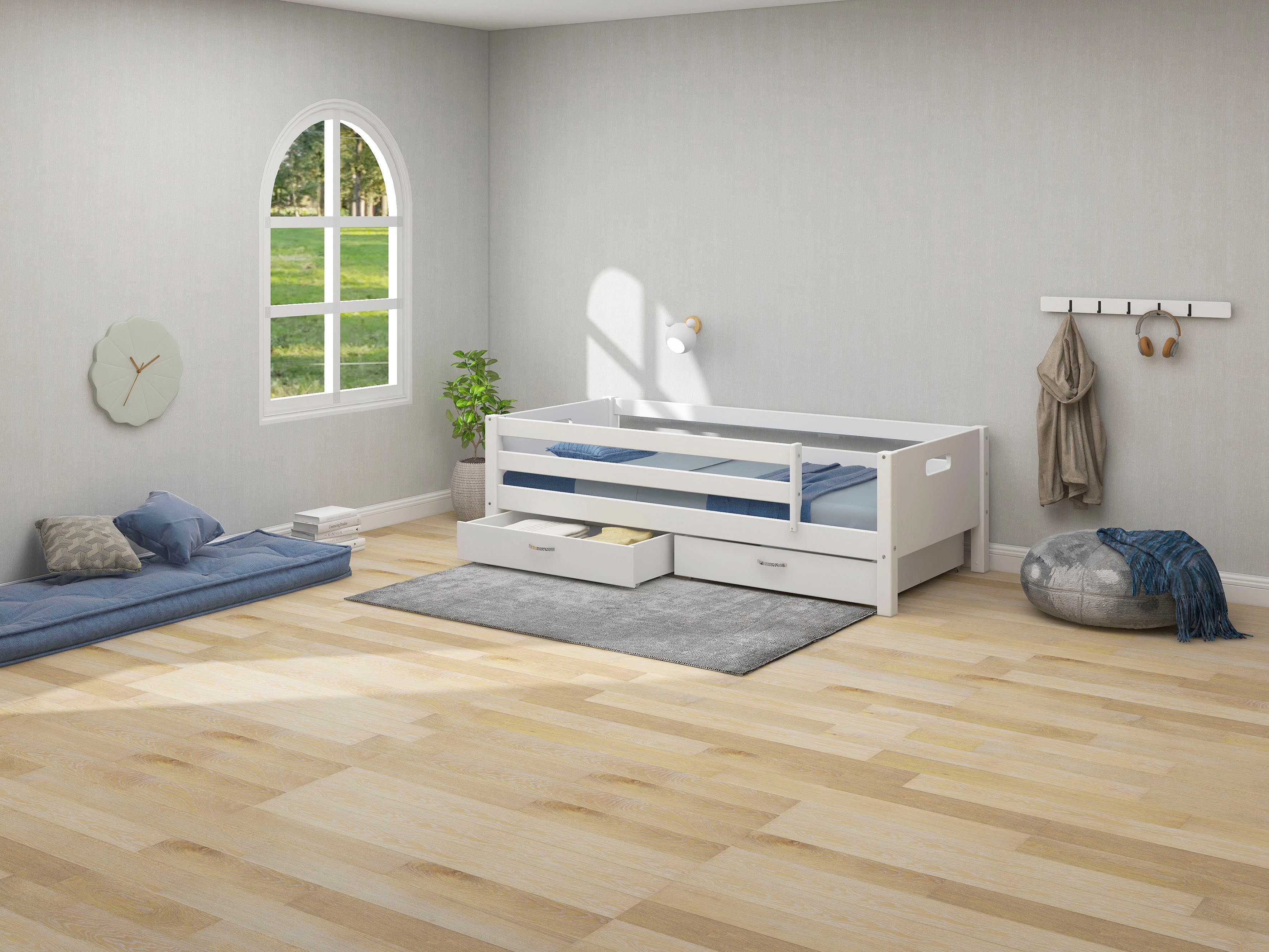 Thuka 1-persoonsledikant Nordic Kinderbed, Speelbed, Daybed, van de beste kwaliteit, stabiel, om te bouwen, met lades