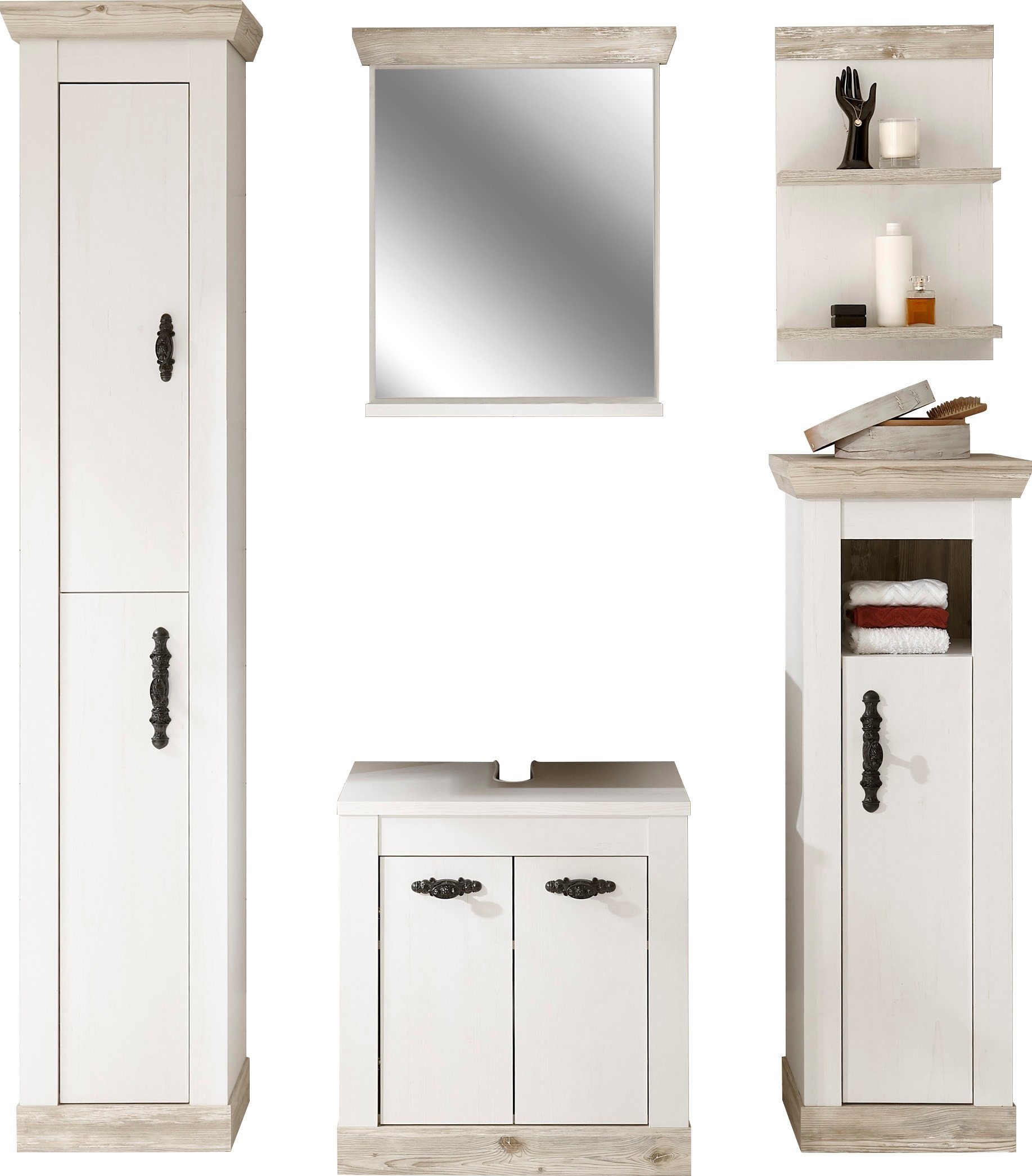 Home affaire Badkamerserie Florence (5-delig) badmeubelsets wit