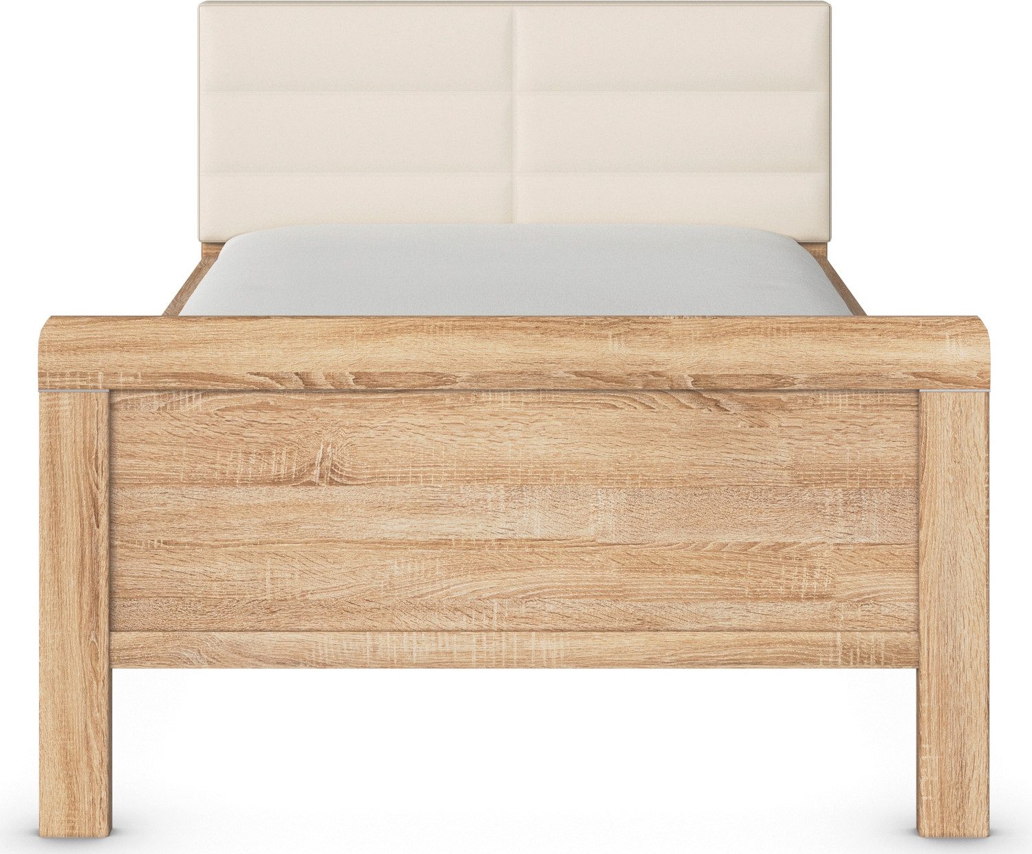 rauch Bed Eenpersoons Stollenbed EVELYN in comfortabele hoogte met gestoffeerd hoofdeinde in elegante stijl made in germany