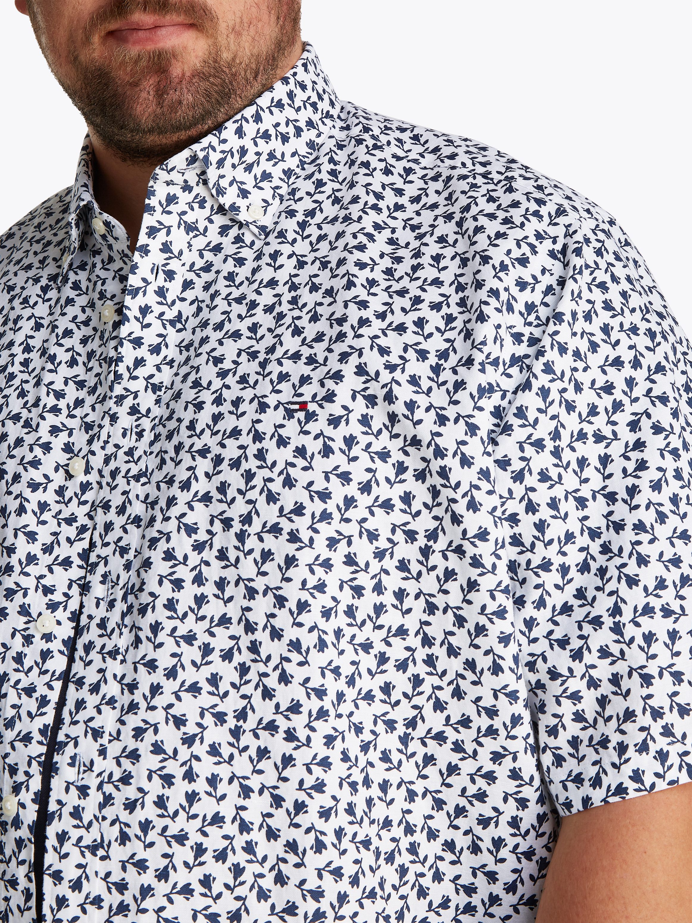 Tommy Hilfiger Overhemd met korte mouwen BT-LINEN BLEND MPRINT