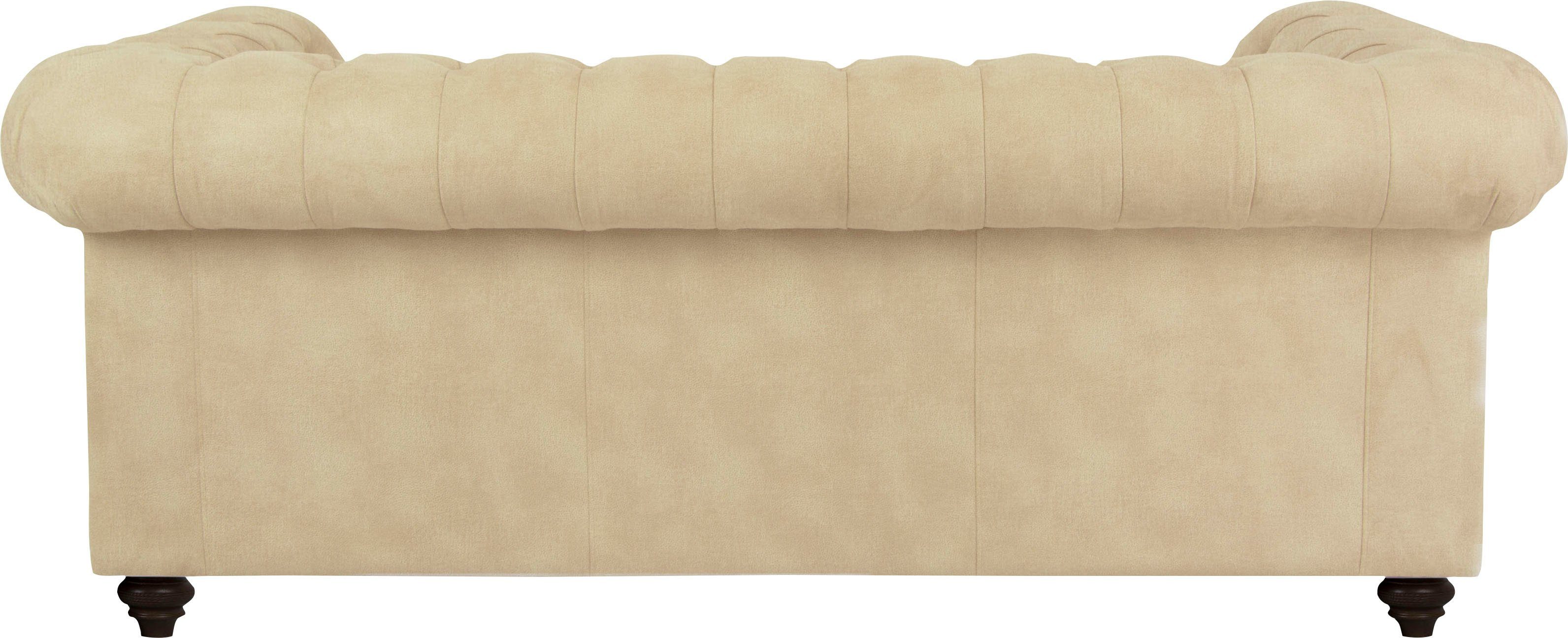 Home affaire Chesterfield-bank Duc 3-zits hoogwaardige capitonnage achter, fluwelige look met changerende look