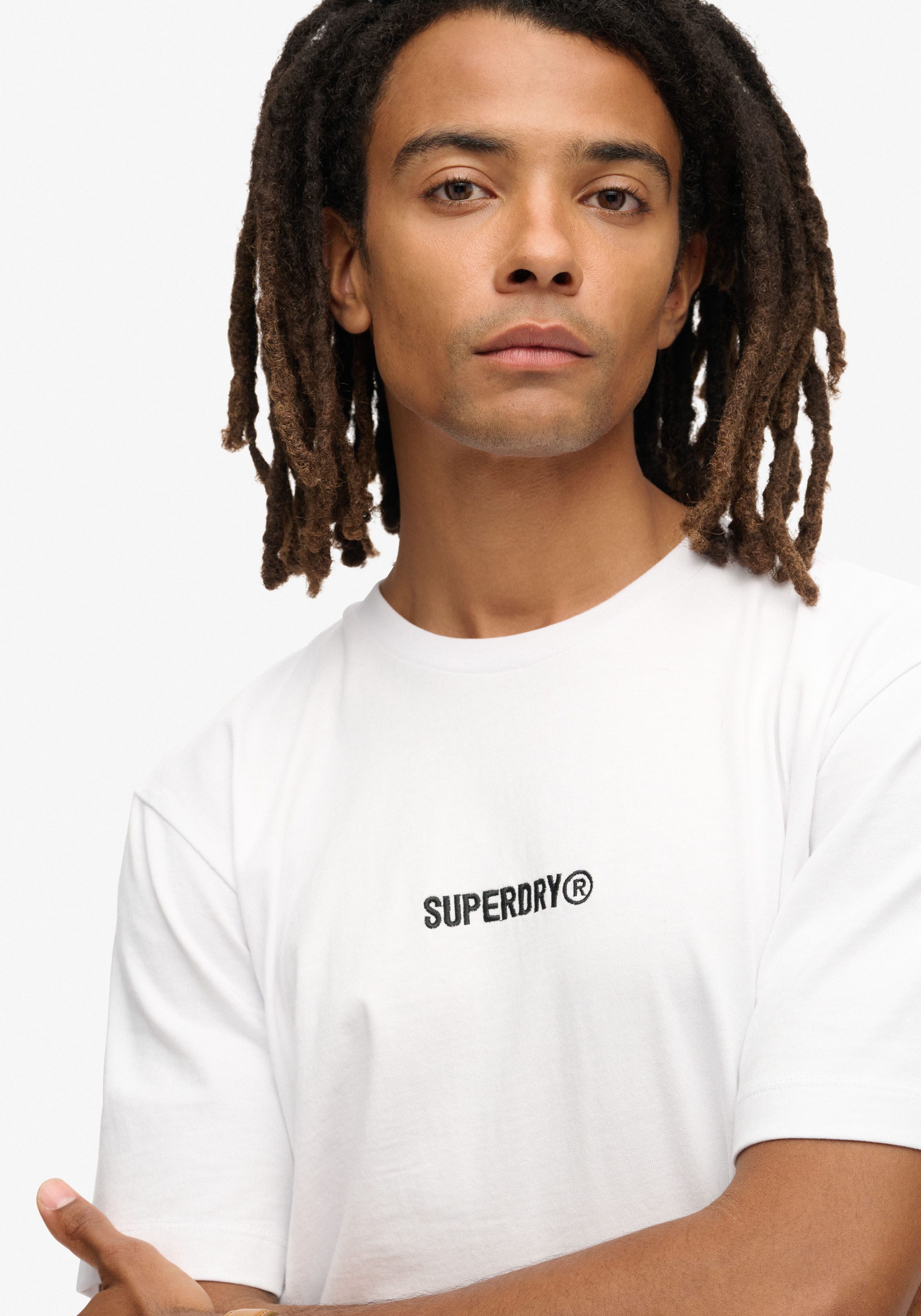 Superdry Shirt met ronde hals MICRO LOGO GRAPHIC LOOSE TEE