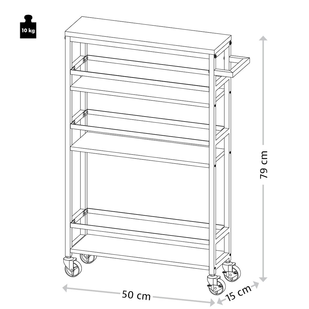 KESPER for kitchen & home Keukentrolley Niswagen, grijs