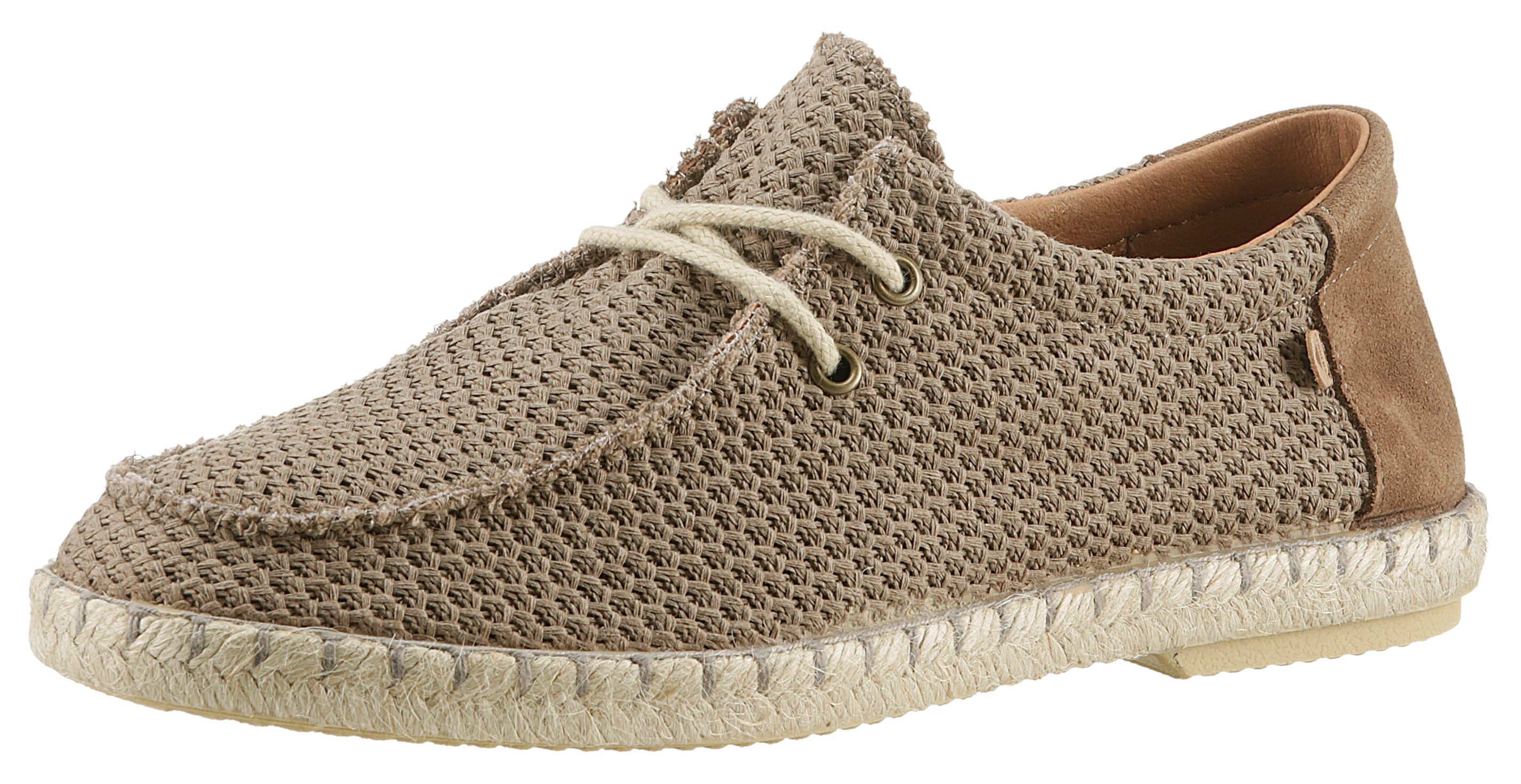 VERBENAS Bootschoenen TRUMAN BUZZBEE , espadrilles, zomerschoen, veterschoen met jute rand heren instappers maat 40 grijs