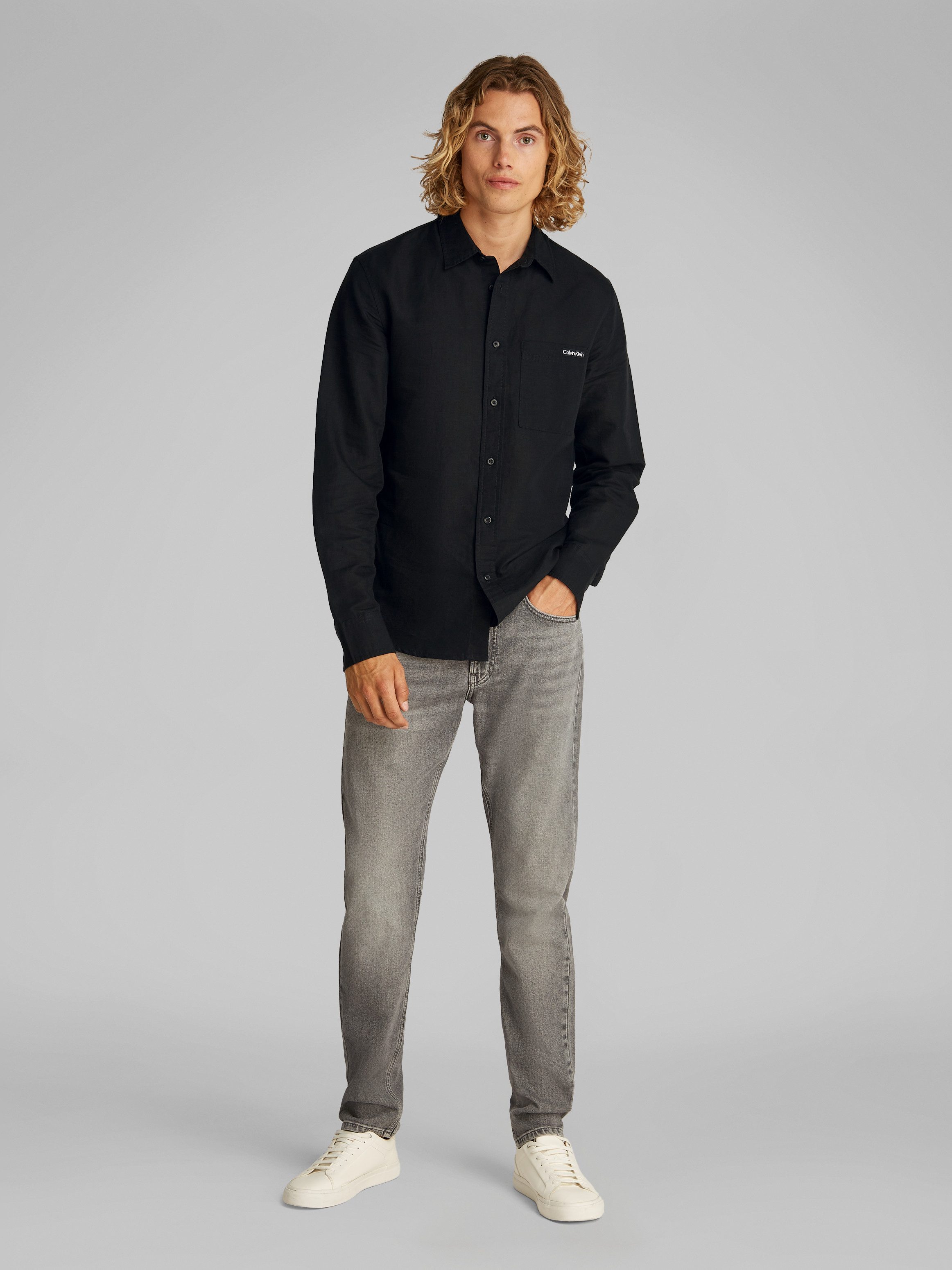 Calvin Klein Linnen overhemd LINEN COTTON SHIRT