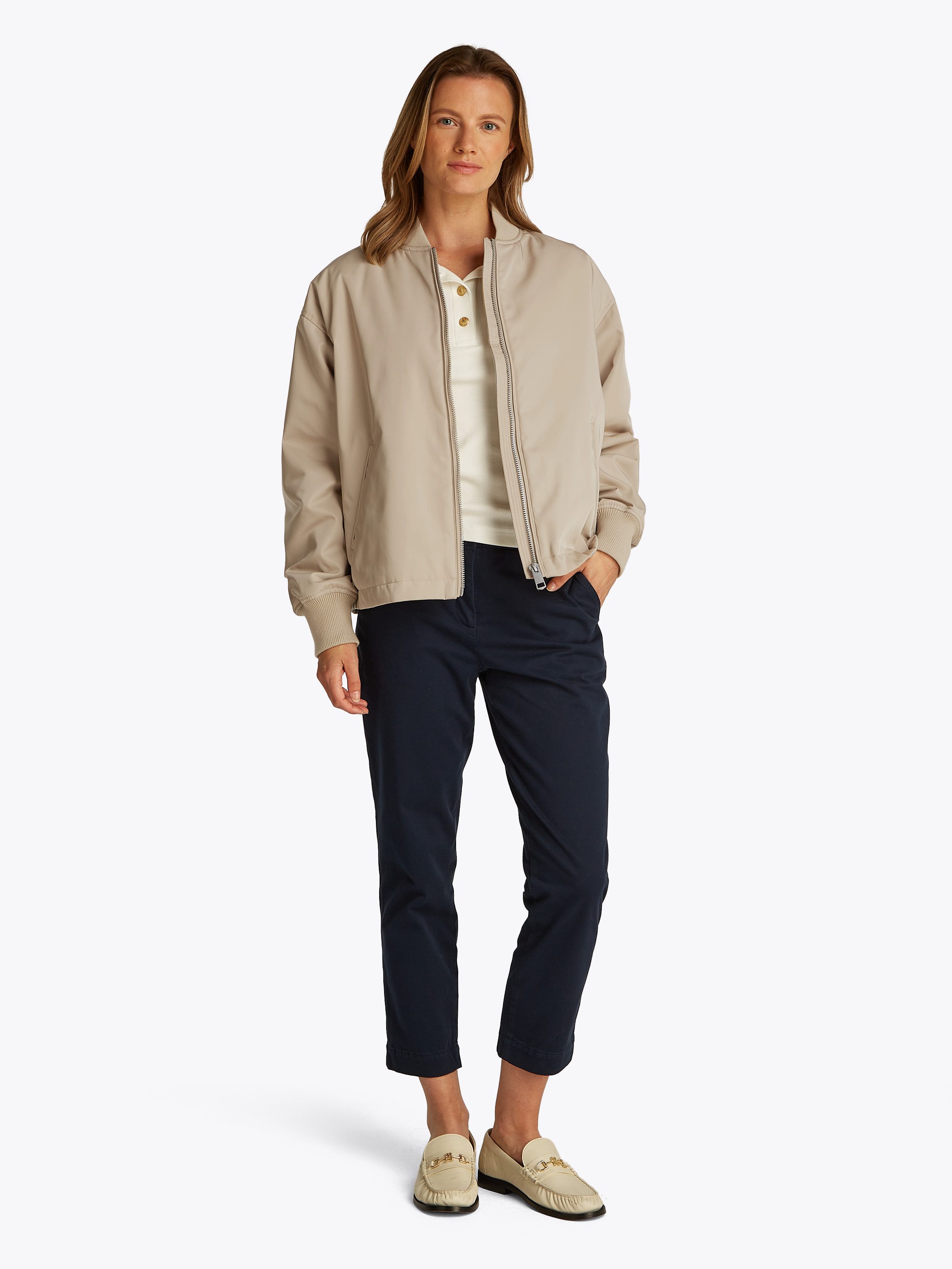 Tommy Hilfiger Bomberjack CASUAL NYLON BOMBER JACKET met merklabel, in effen kleur