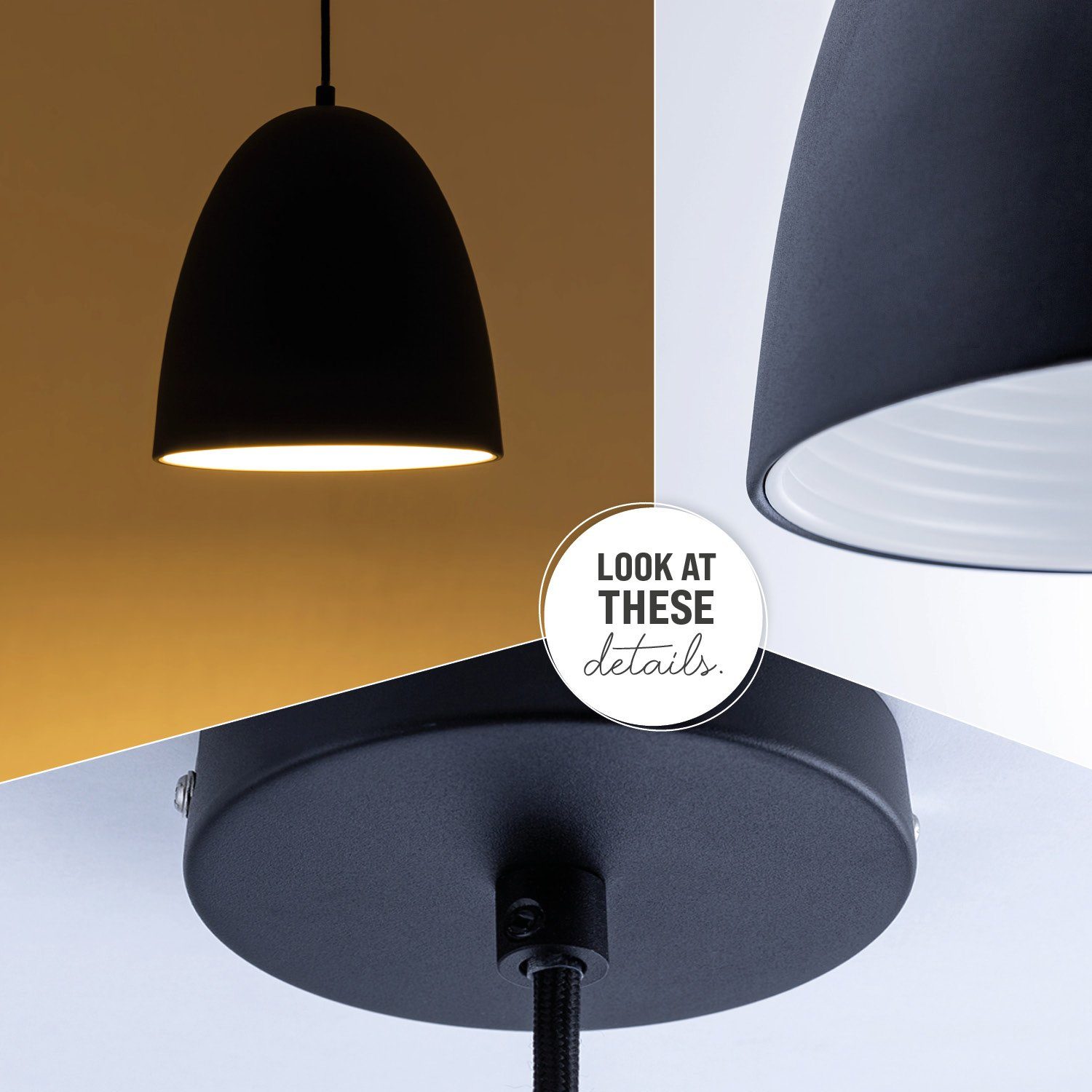 Paco Home Hanglamp JACK Keukenlamp hanglamp eetkamer Eettafellamp binnenin in goudkleur wit