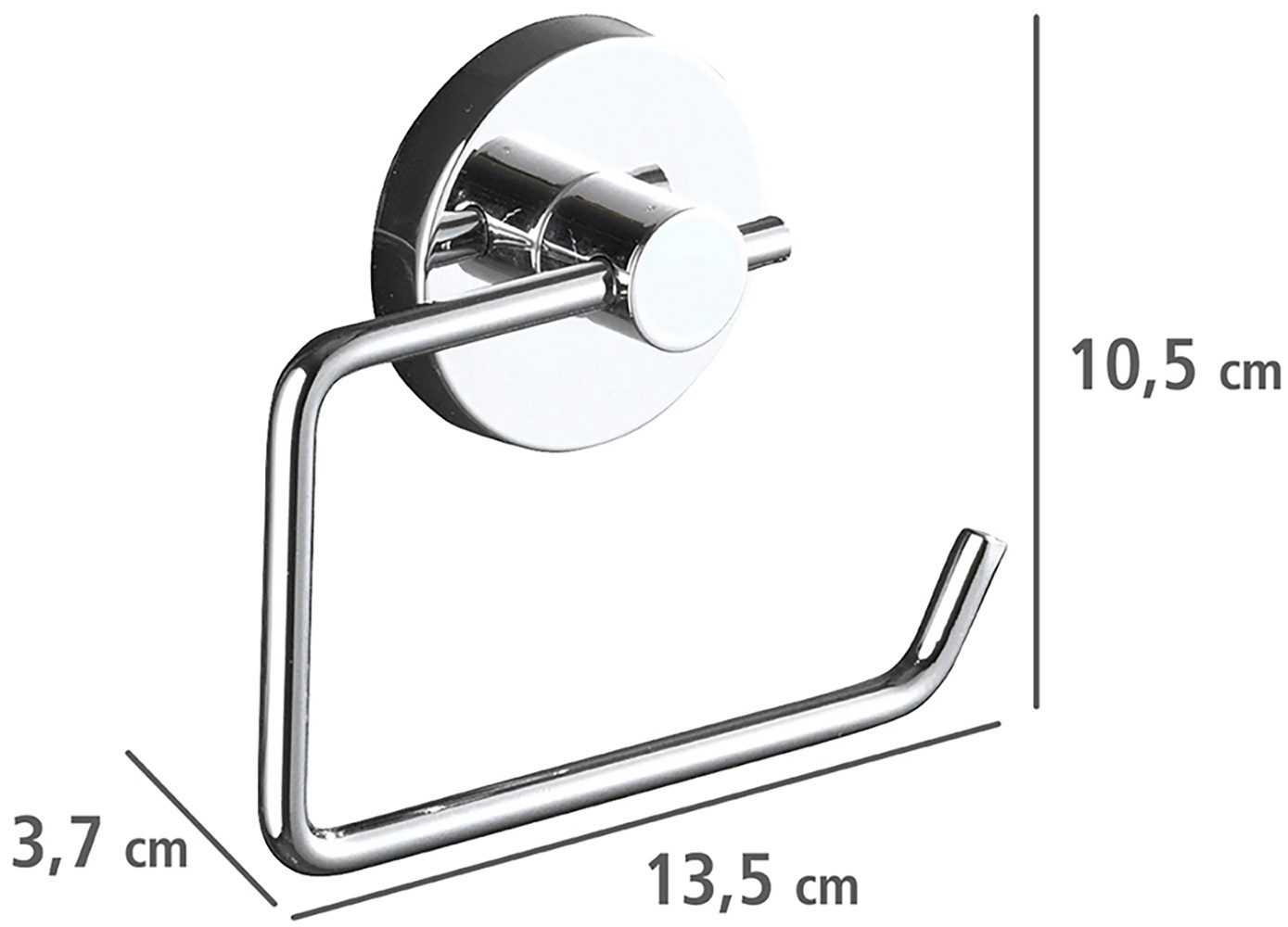 WENKO Toiletrolhouder Vacuum-Loc® model Milazzo incl. 2 wandhaken, bevestiging zonder boren (set)