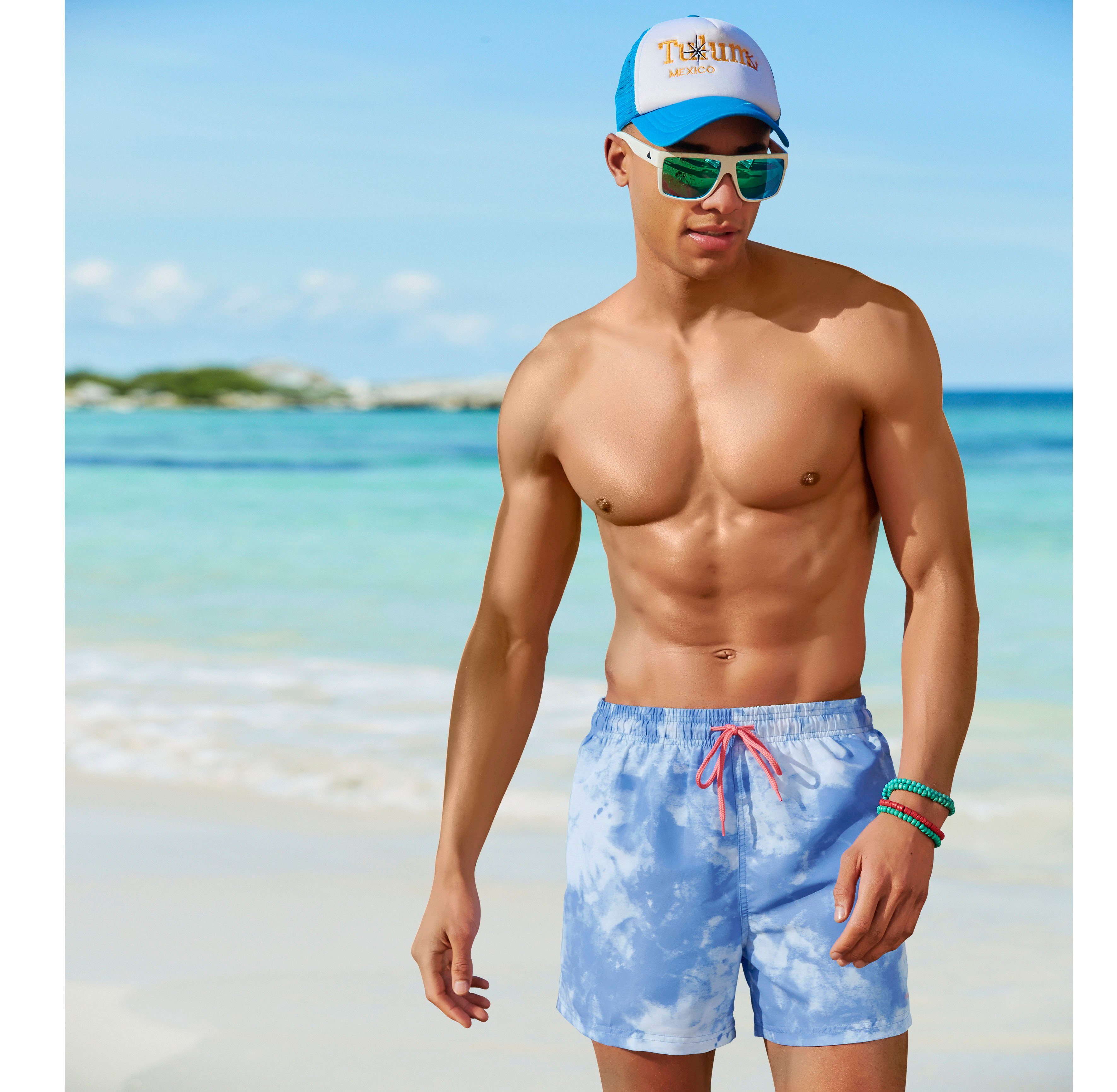 Venice Beach Zwemshort MAT met trendy batikprint