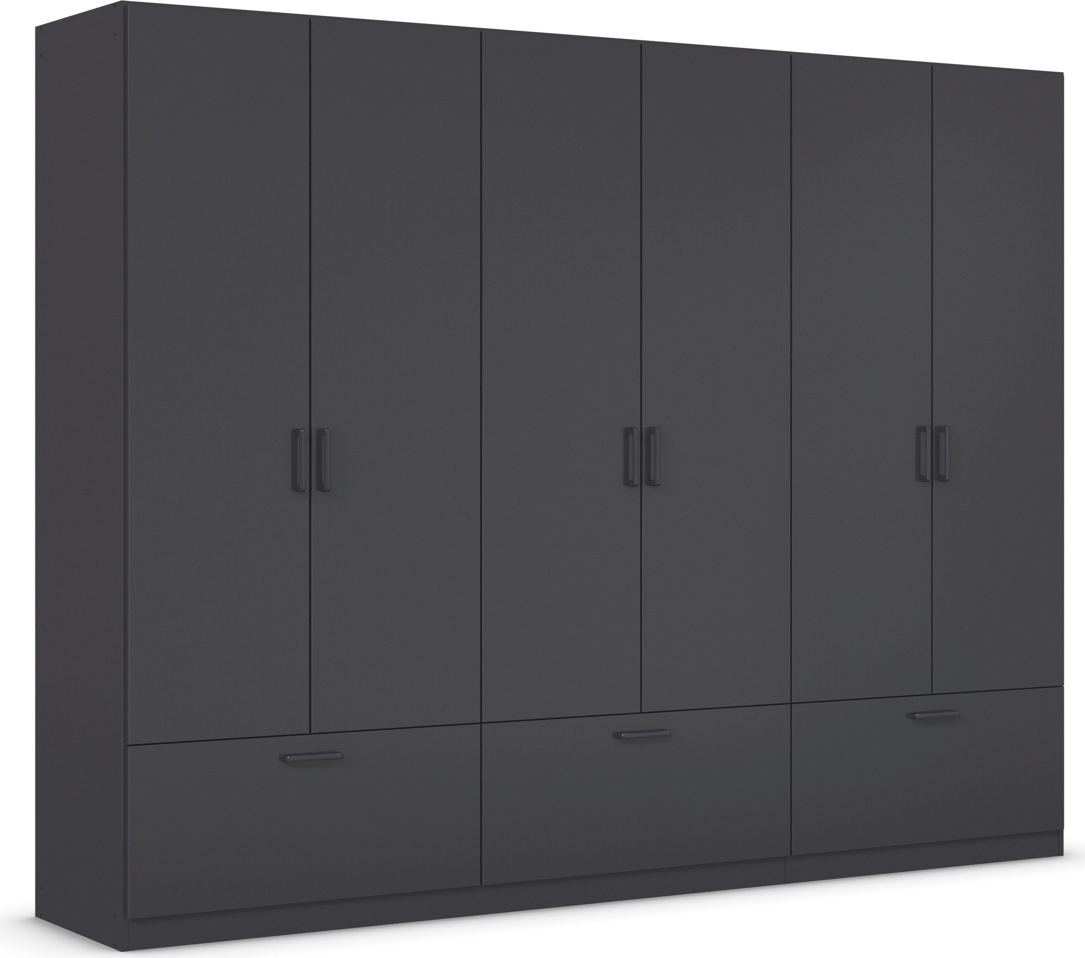 rauch Draaideurkast Kledingkast kast garderobe waskast BARI met lades en moderne greep in grijs metallic made in germany