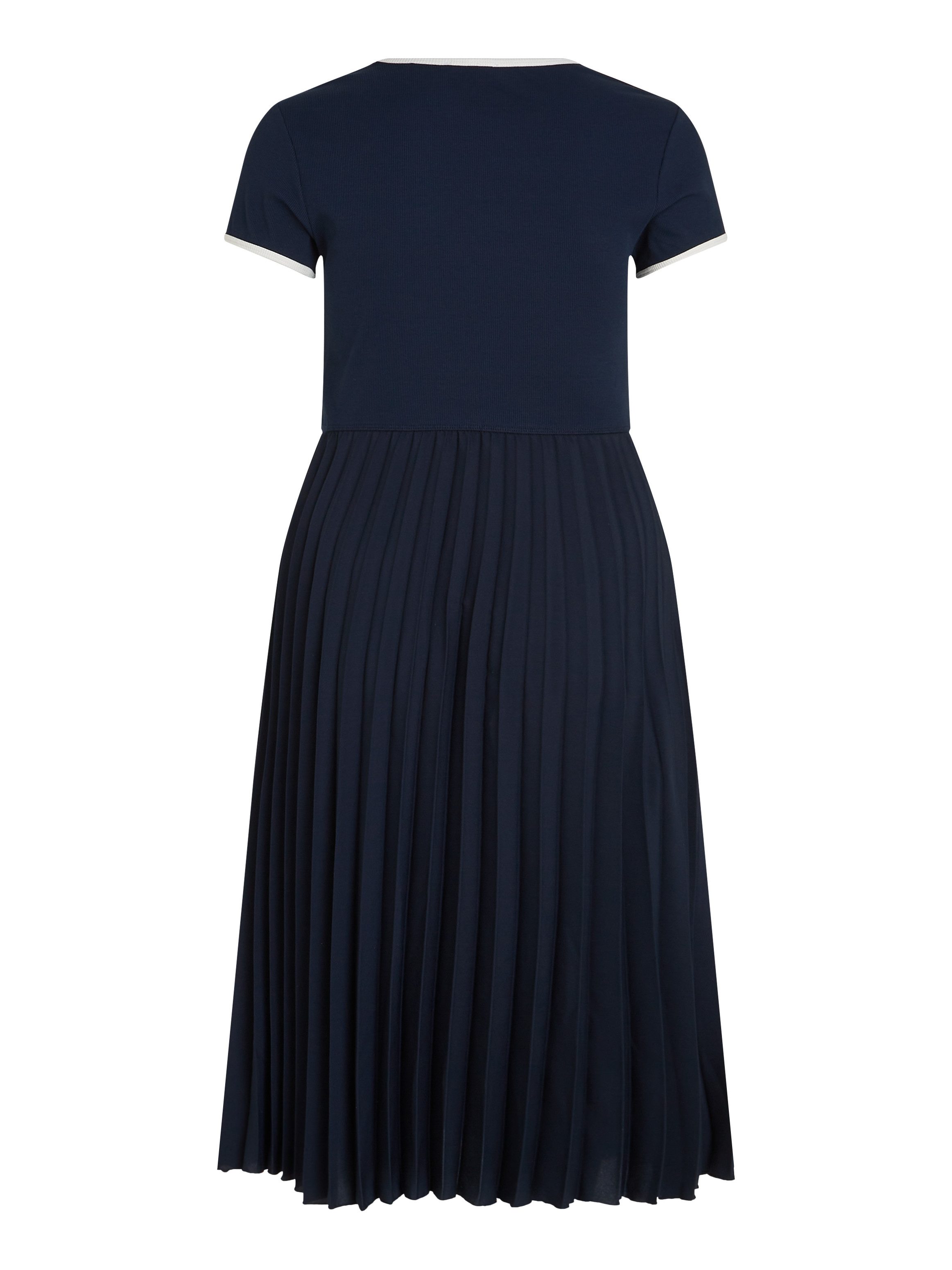 Tommy Hilfiger Curve Blousejurk CRV CONTRAST SOFT V-NK DRESS in grote maten, met diepe ronde hals