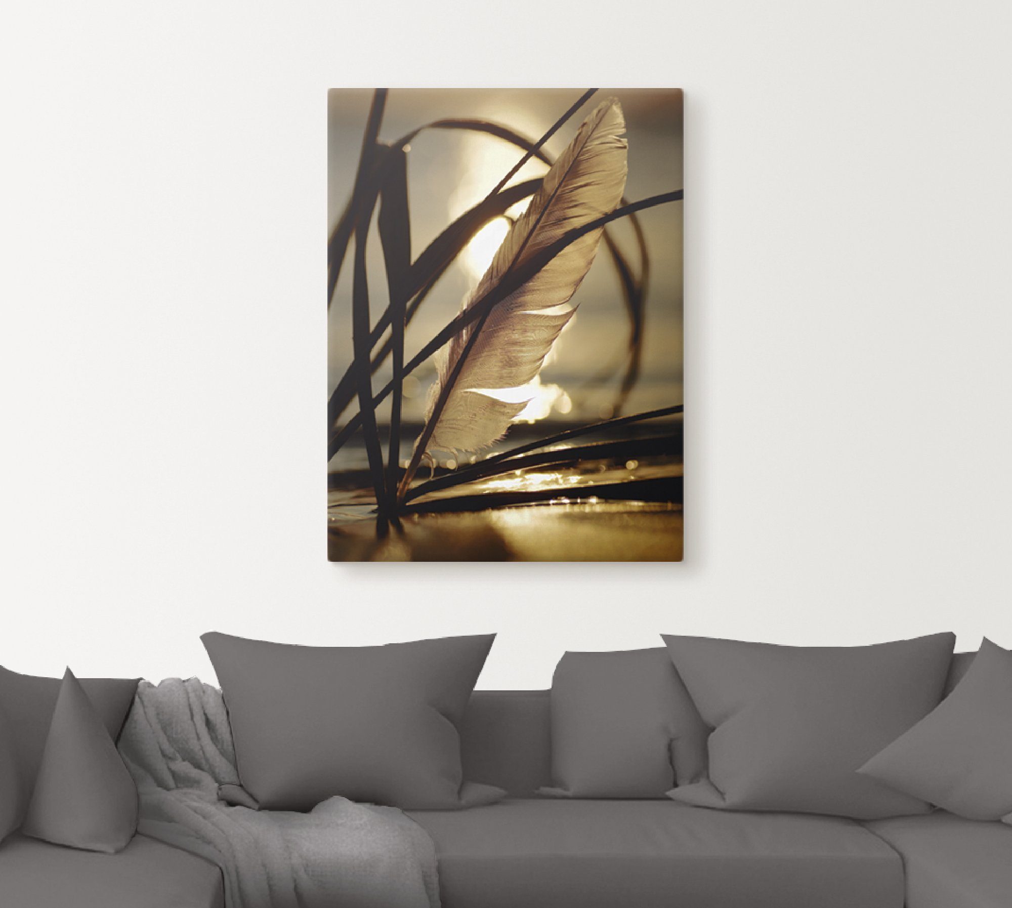 Artland Artprint Veer in het avondlicht als artprint op linnen, poster, muursticker in verschillende maten