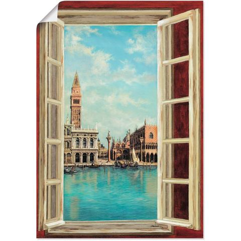 Artland artprint Fenster mit Blick auf Venedig