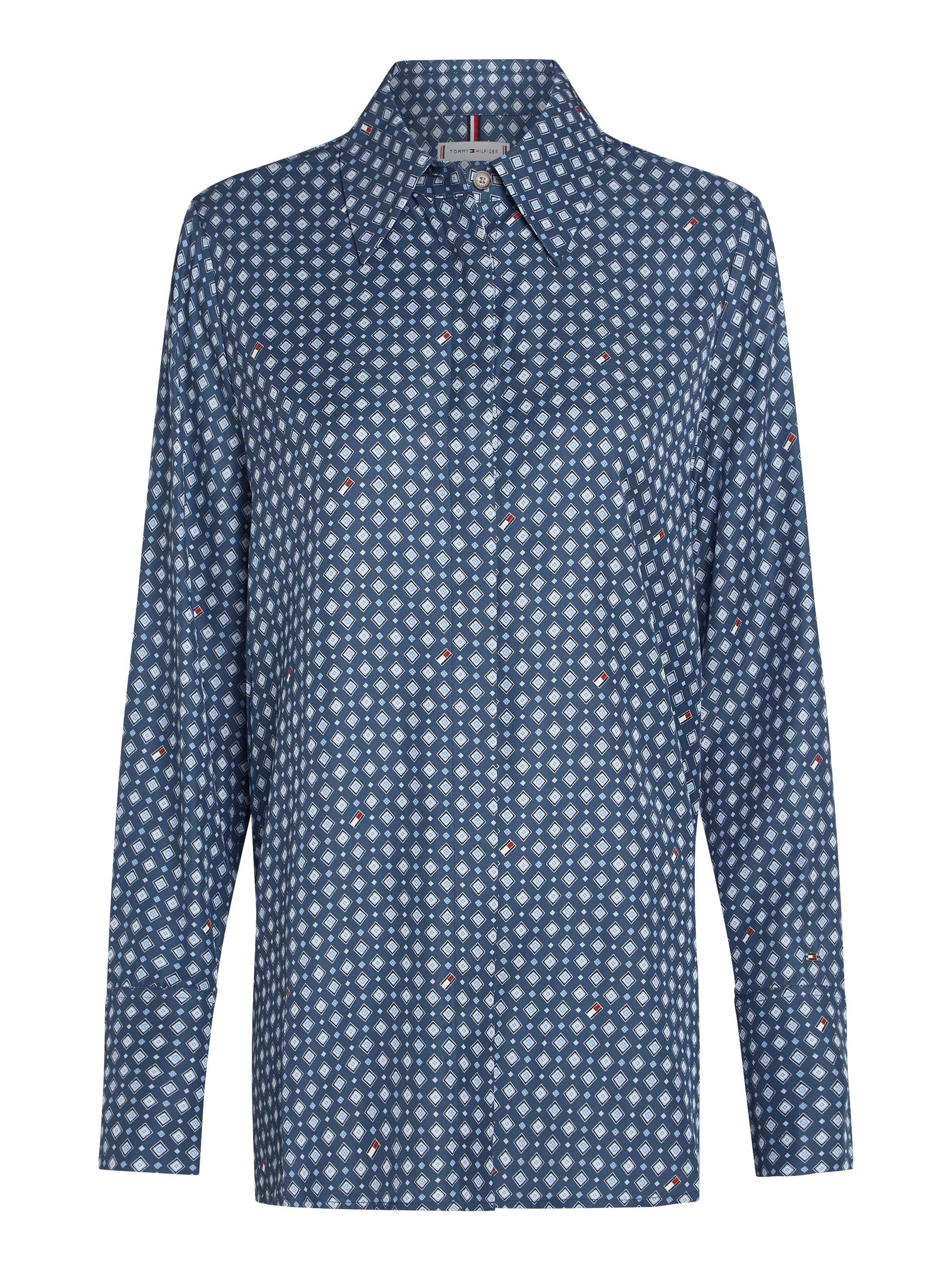 Tommy Hilfiger Overhemdblouse FOULARD REGULAR SHIRT met tommy hilfiger-logo