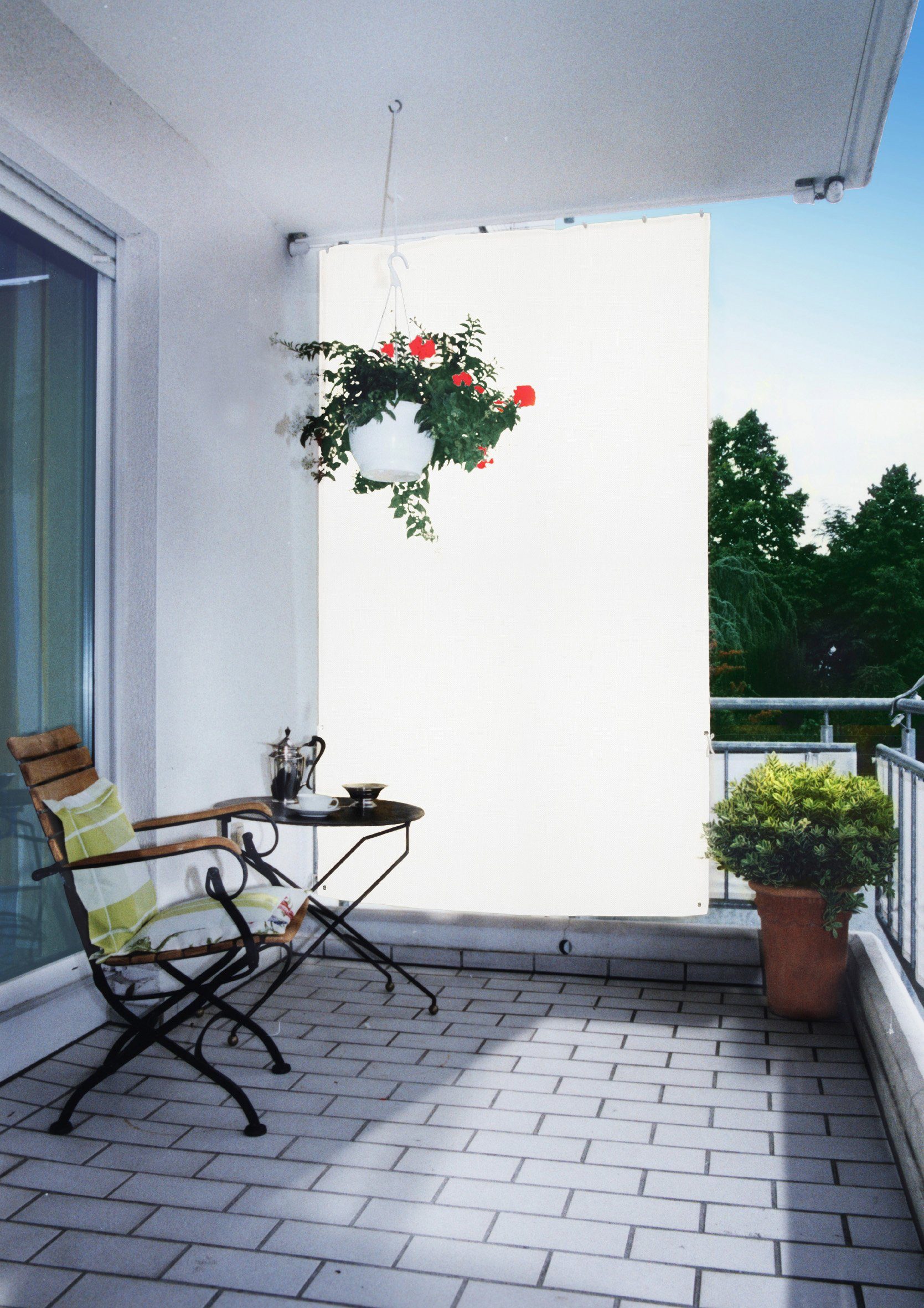 Floracord Verticale luifel BxH: 140x230 cm, wit zonneschermen