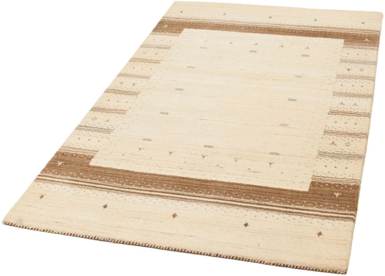 morgenland Wollen kleed Loribaft vloerkleed met de hand geknoopt beige handgeknoopt