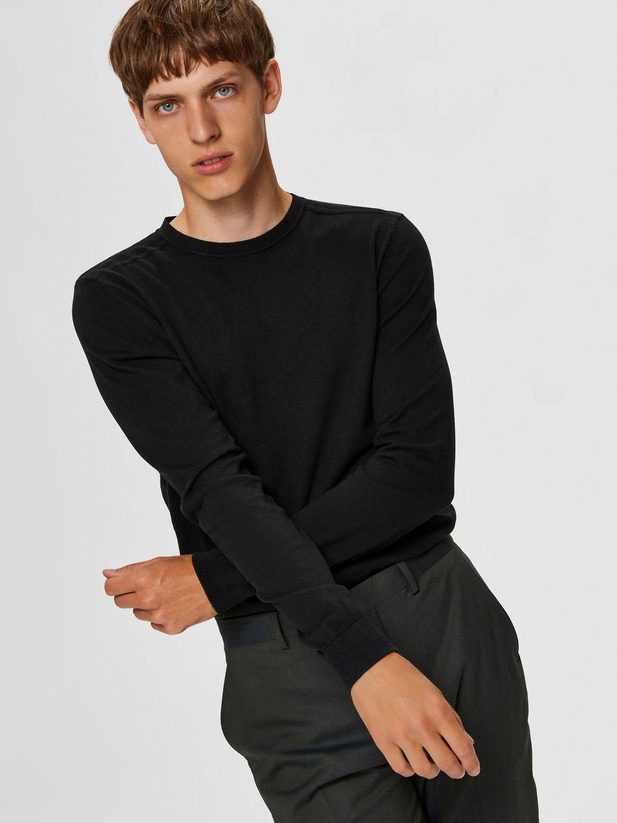 SELECTED HOMME Gebreide trui SLHBERG CREW NECK NOOS