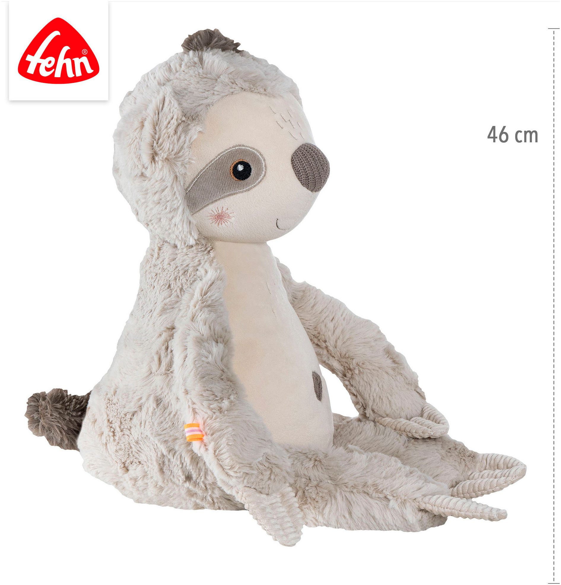 Fehn Knuffelbeest Lazy, Crazy & Pink, Knuffeldier Luiaard XL