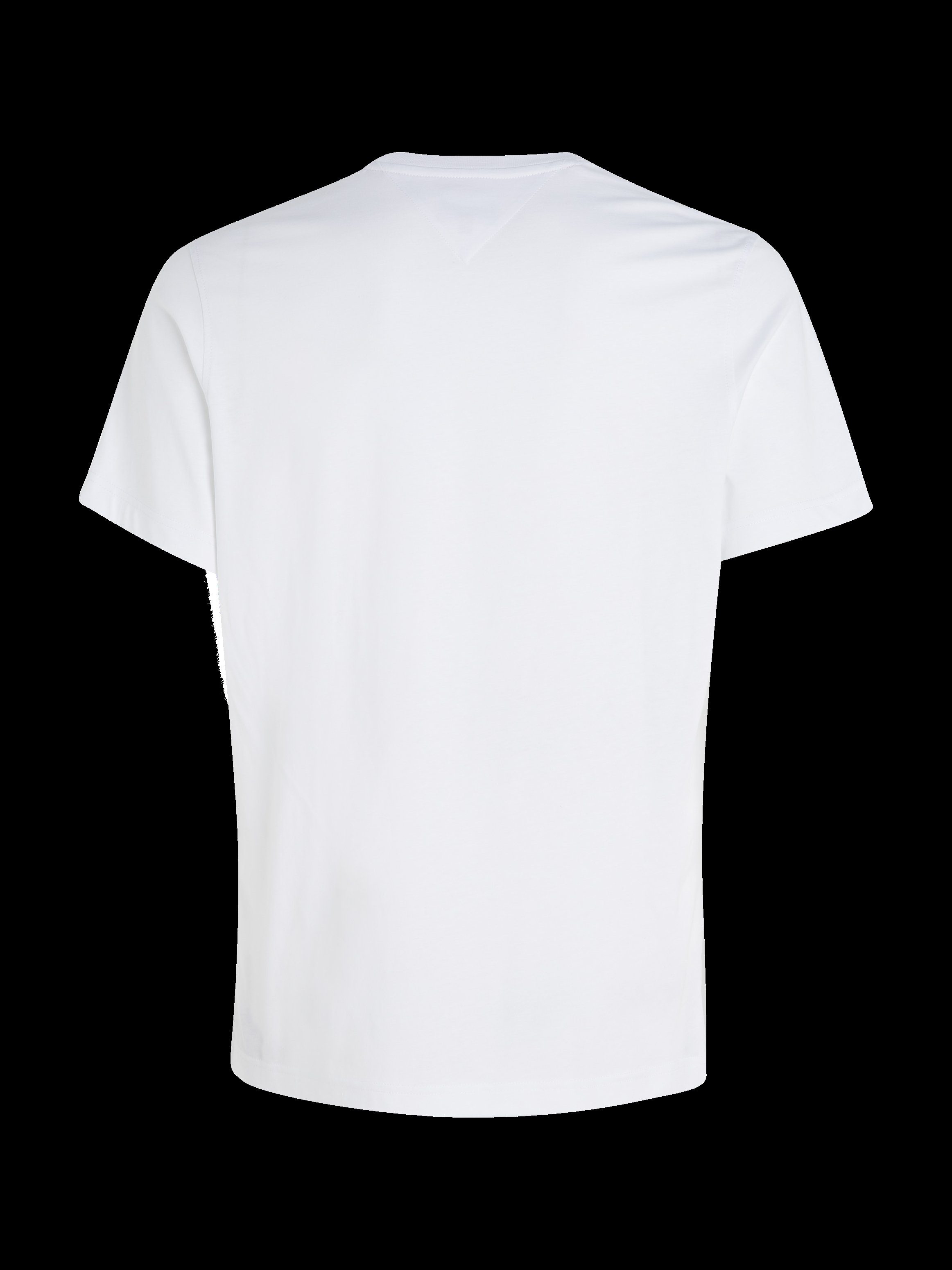 TOMMY JEANS T-shirt TJM ESSENTIAL SOLID TEE met ronde hals en subtiele logo-vlag