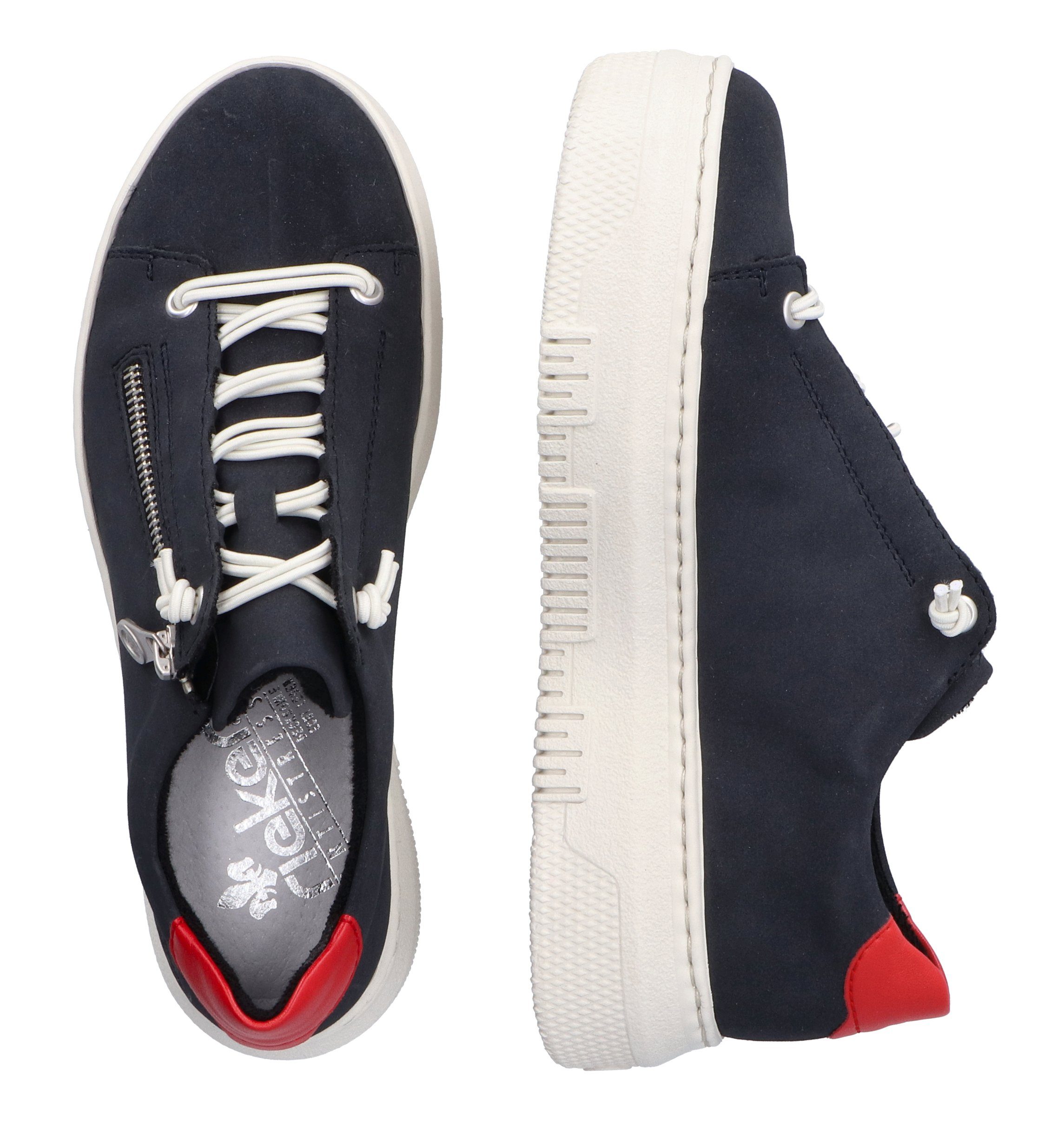 Rieker Plateausneakers Sneaker, slip-on sneaker, slipper met zachte leren binnenzool