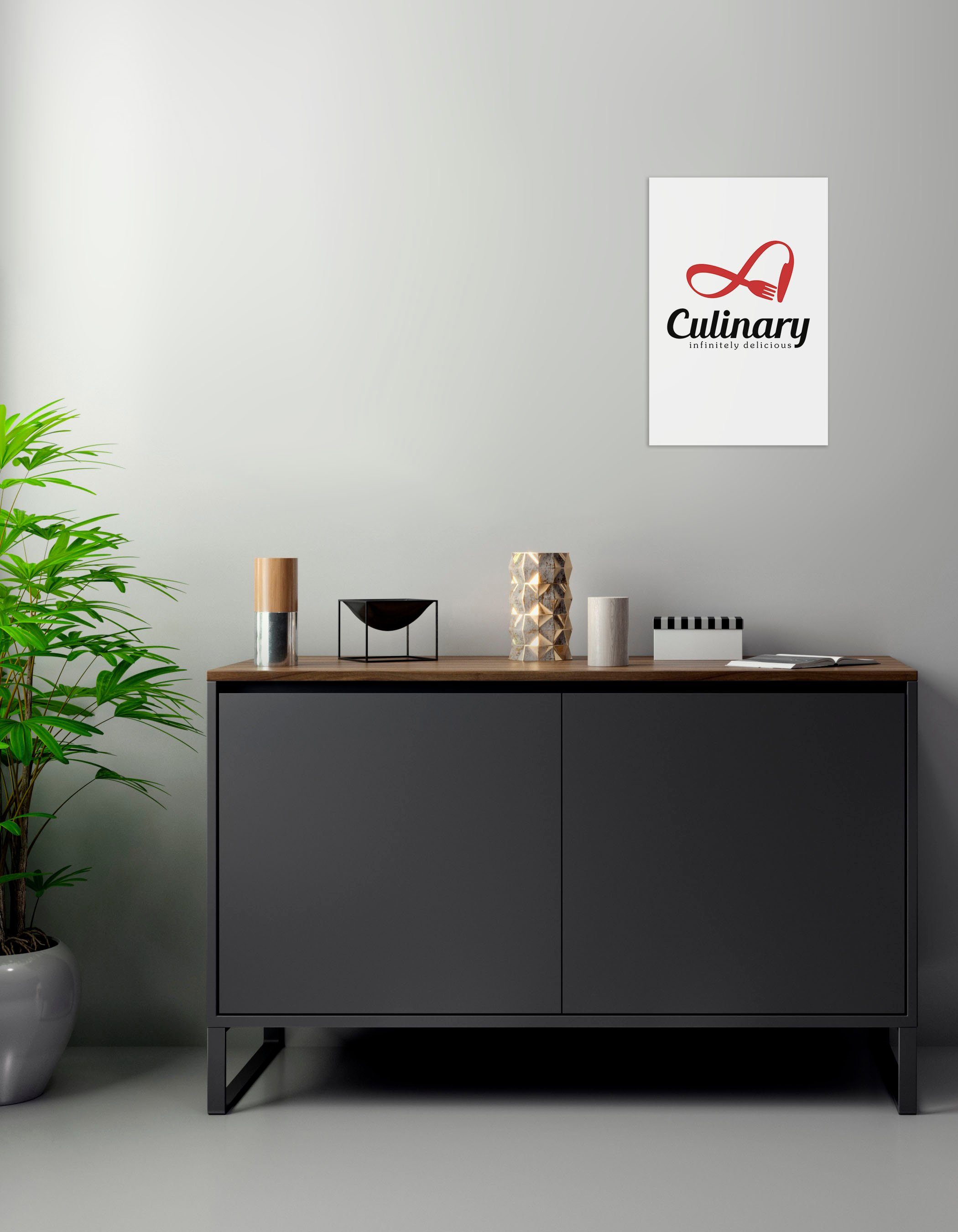 queence Sierobject voor aan de wand Culinary Stalen bord, blikken bord, spreuk, grappig, wanddecoratie, retro, 20x30cm