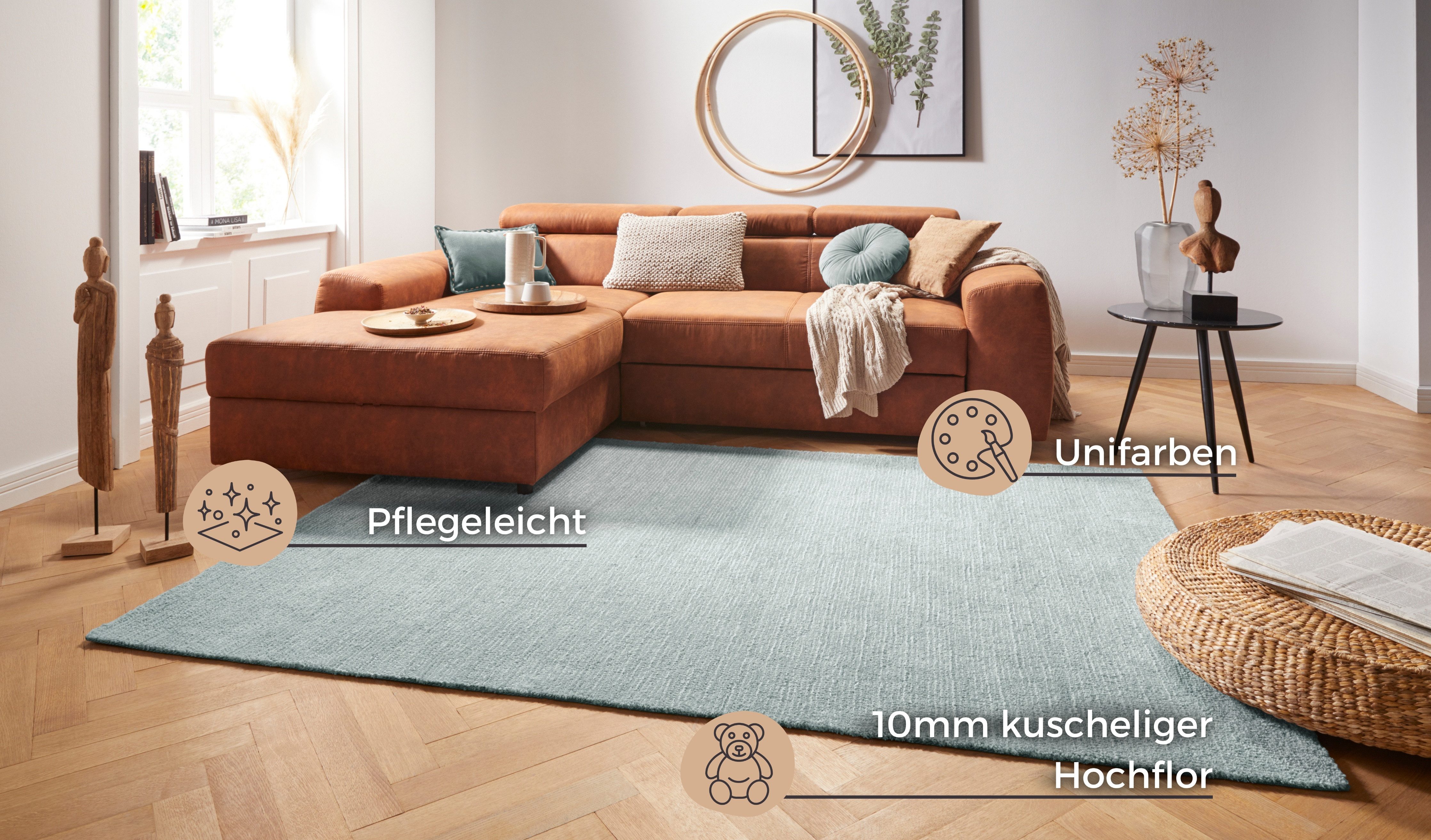 HANSE Home Vloerkleed Supersoft Kortpolig, loper modern, effen, woonkamer, slaapkamer