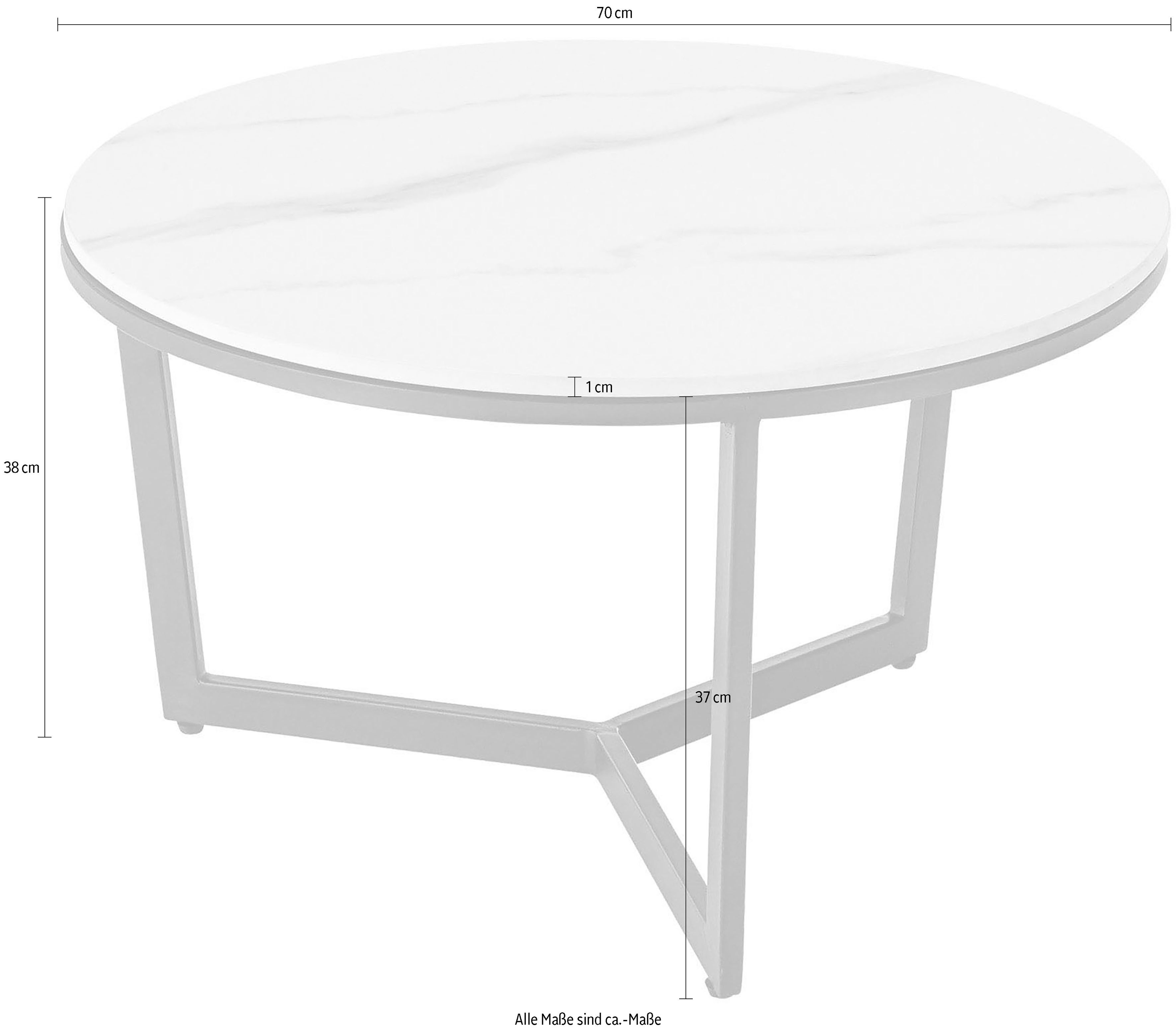 Stolkom Salontafel HARPER 2 rond keramiek, tafelblad gemarmerd