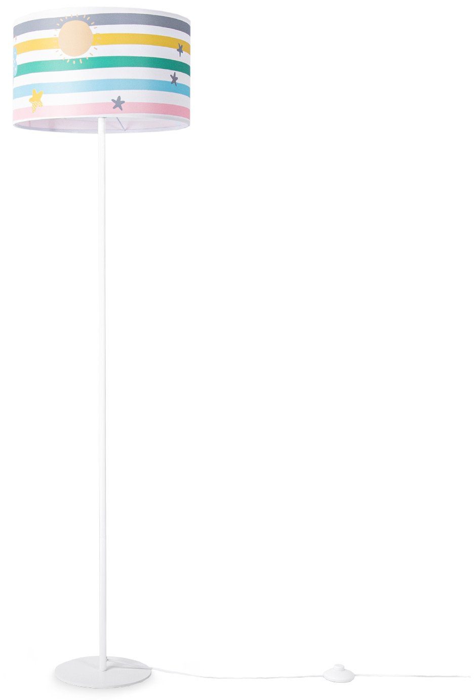 Paco Home Staande lamp Tweet 462 Kinderlamp kinderkamer strepen regenboog licht kleurrijk pastel E27