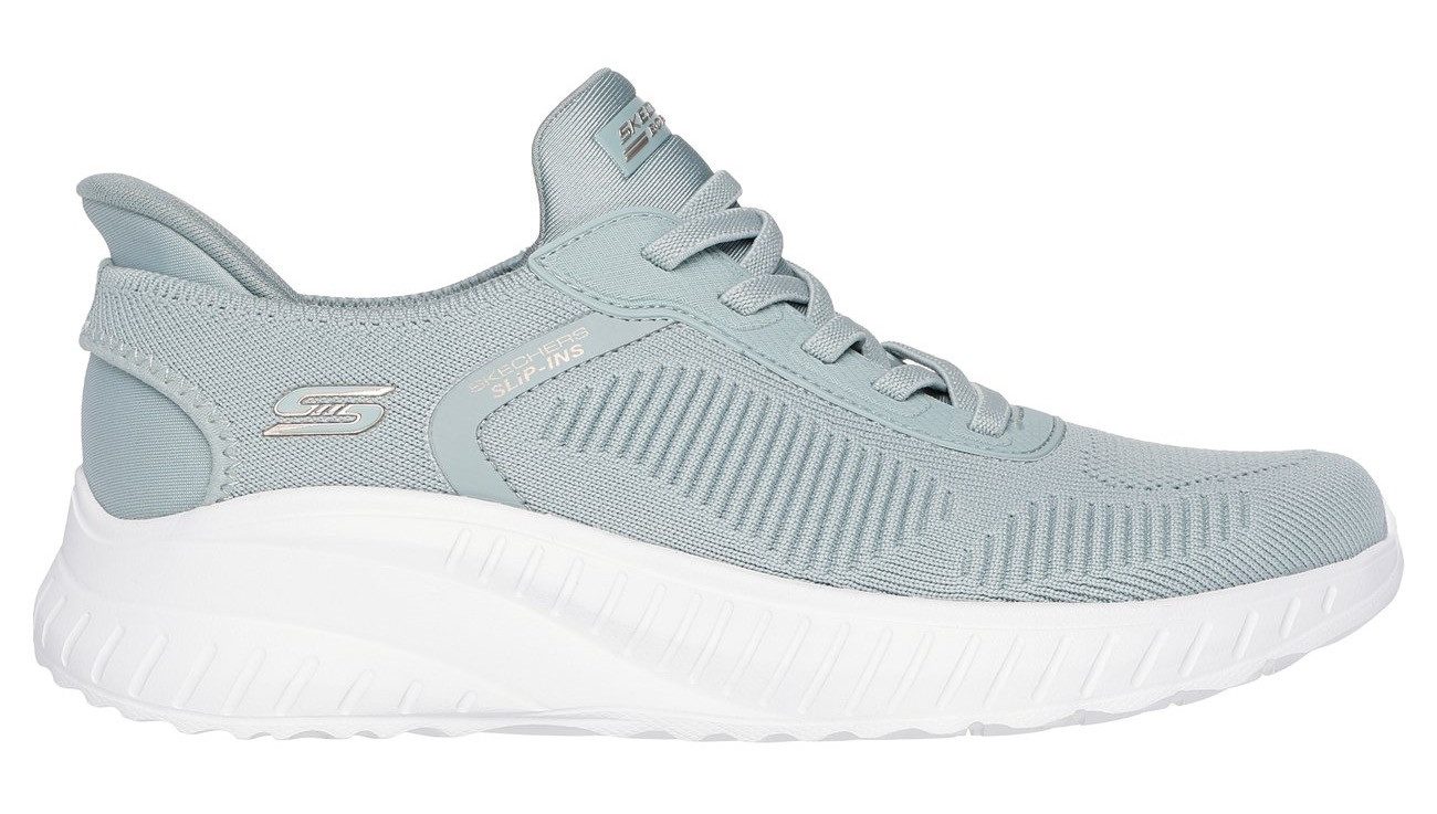 Skechers Slip-on sneakers BOBS SQUAD CHAOS-CURRENT MUSE , slippers, vrijetijdsschoen in vegan uitvoering