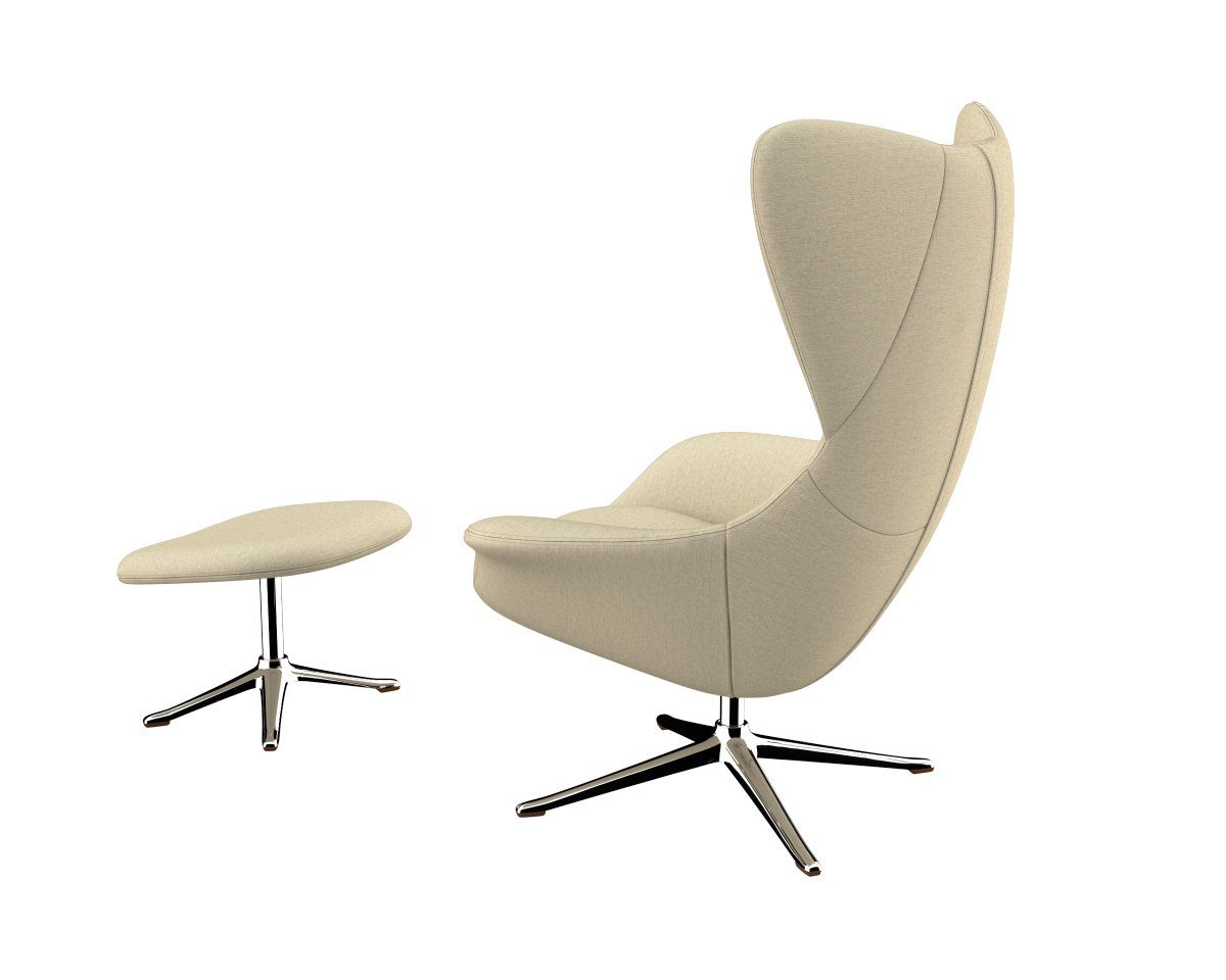 FLEXLUX Oorfauteuil Stilo relaxstoel, TV-stoel Solitaire, stijlicoon, draaibaar, aluminium basis