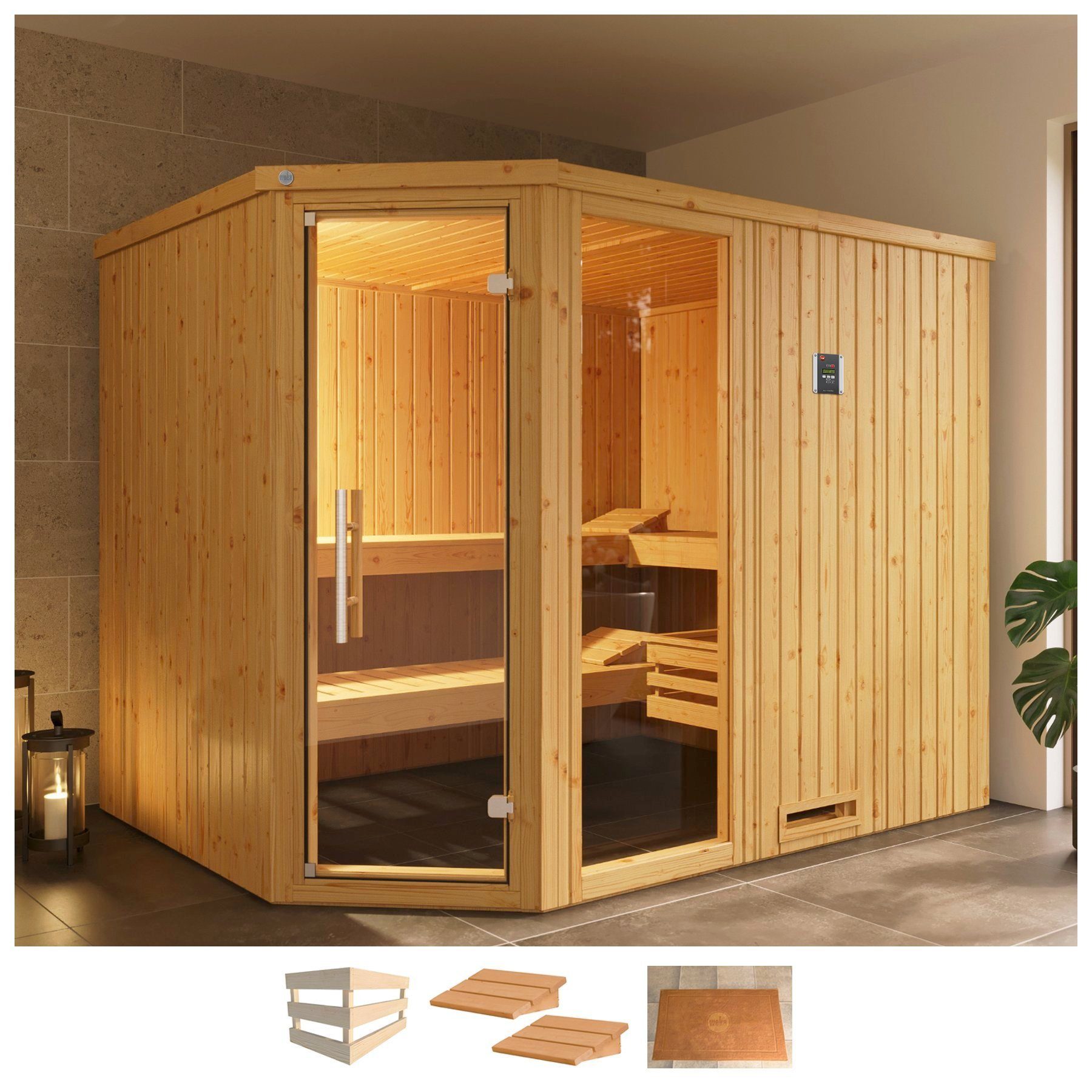 weka Sauna Varberg 4 zonder kachel sauna's beige